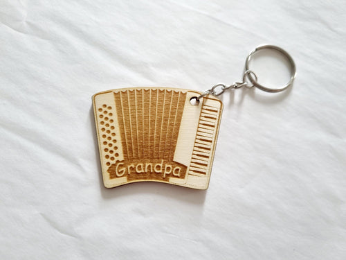 Personalised Accordion Keyring, Folk Music, Keychain, Harmonika