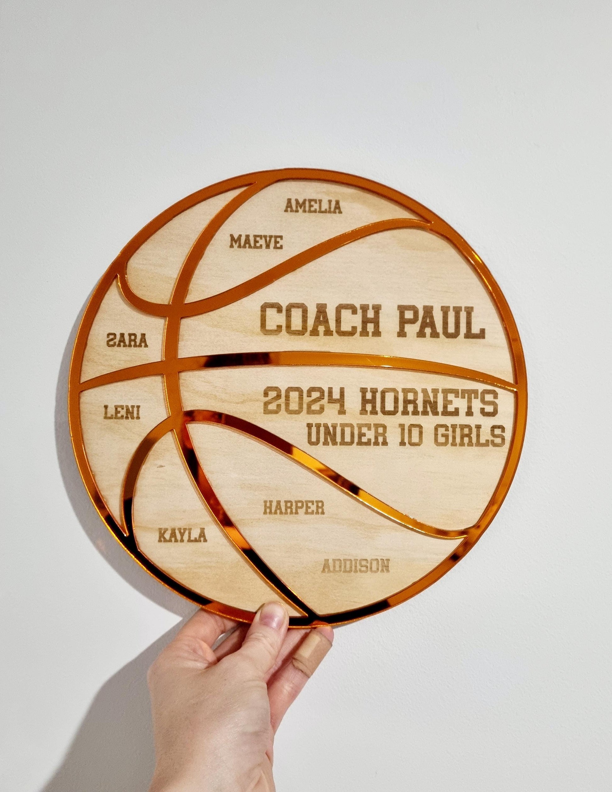 Personalised Basketball Coach Plaque, Basketball Team Gift, Custom Coach Gift, Basketball Award, End of Season Trophy