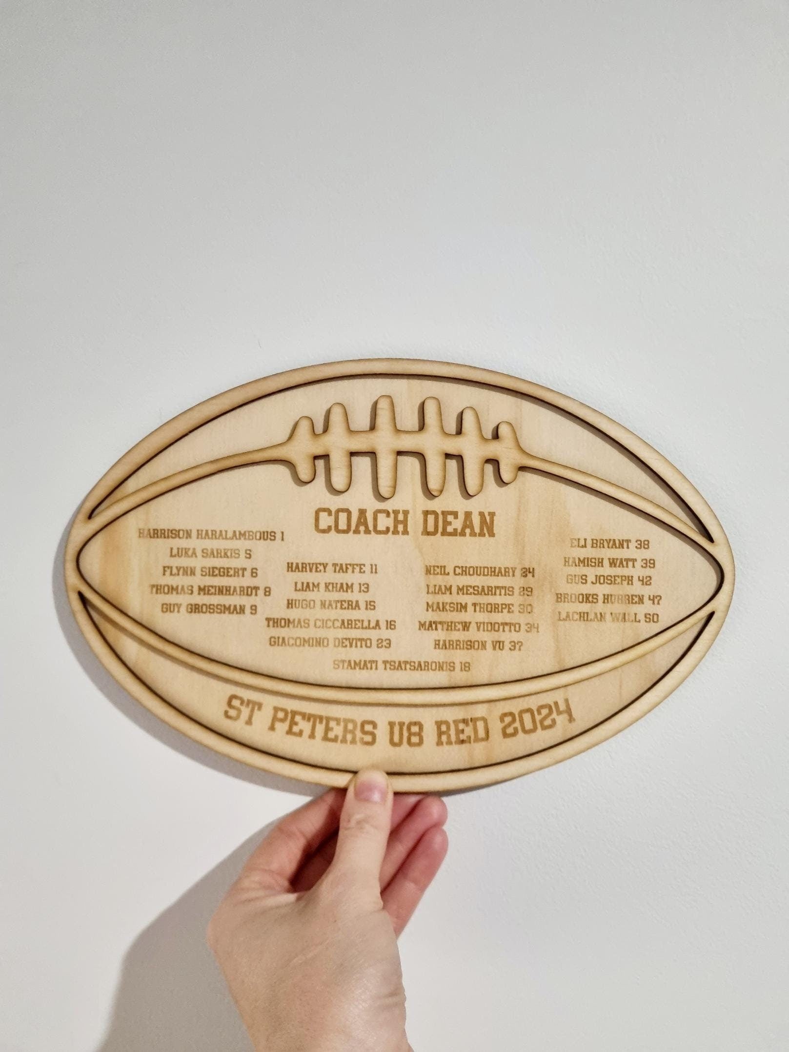 Football Coaches Gift, Coach Plaque, Footy Team Gift, Engraved Team Gift
