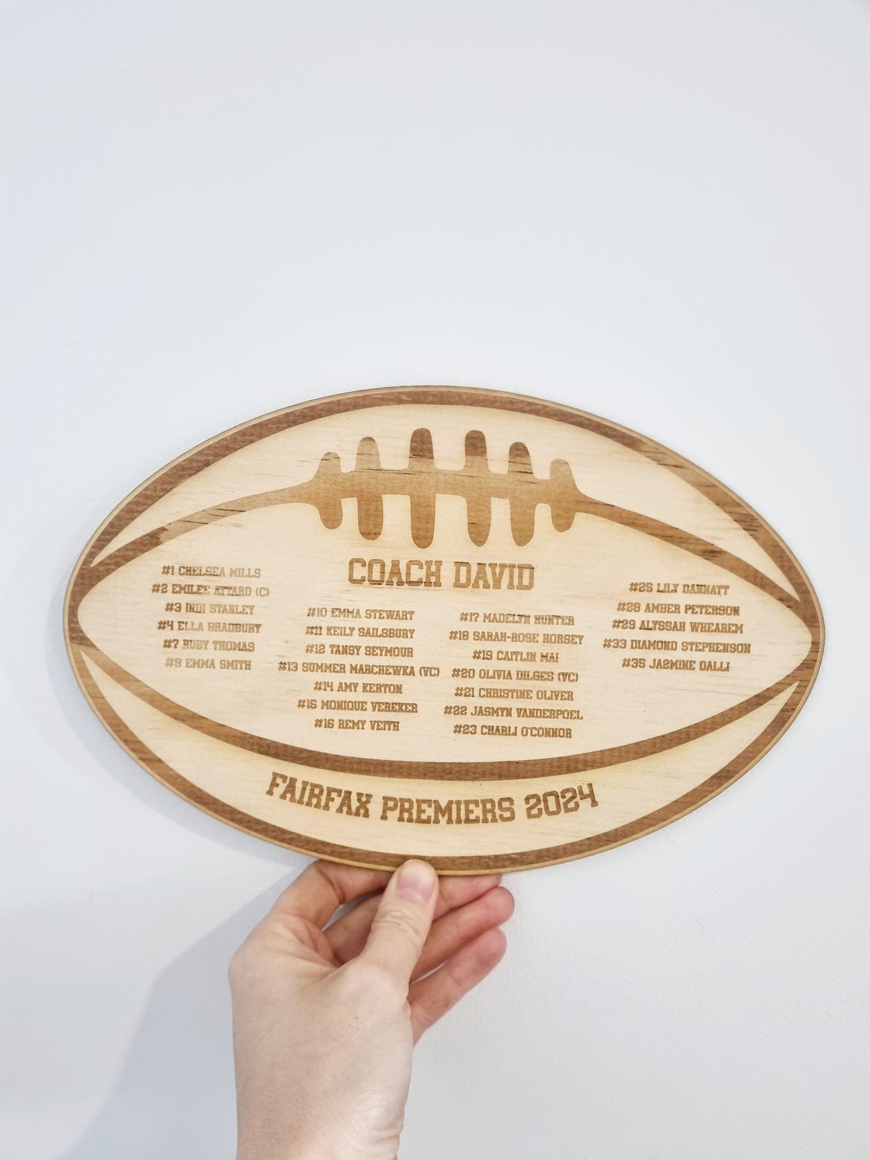 Football Coaches Gift, Coach Plaque, Footy Team Gift, Engraved Team Gift