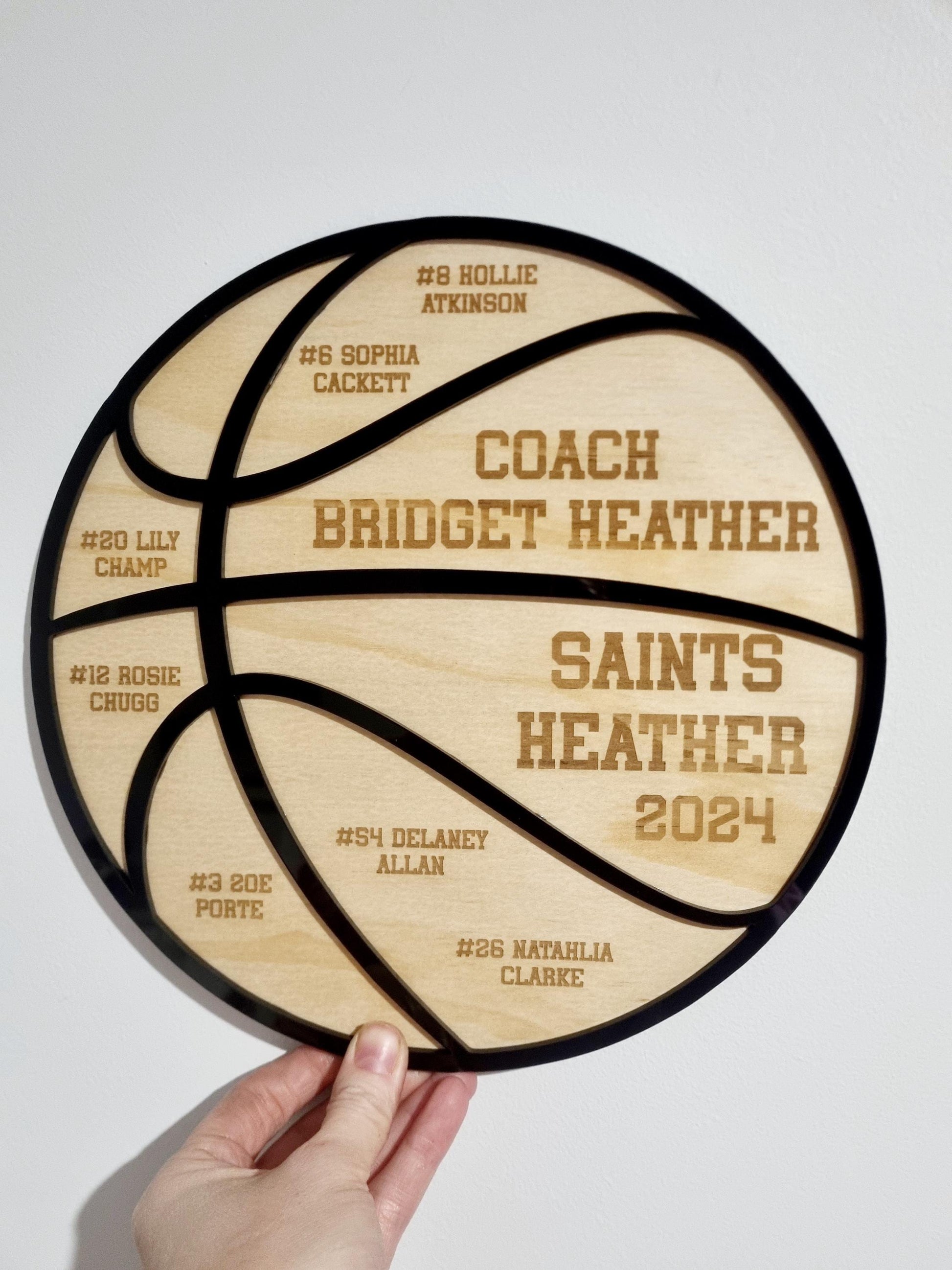 Personalised Basketball Coach Plaque, Basketball Team Gift, Custom Coach Gift, Basketball Award, End of Season Trophy