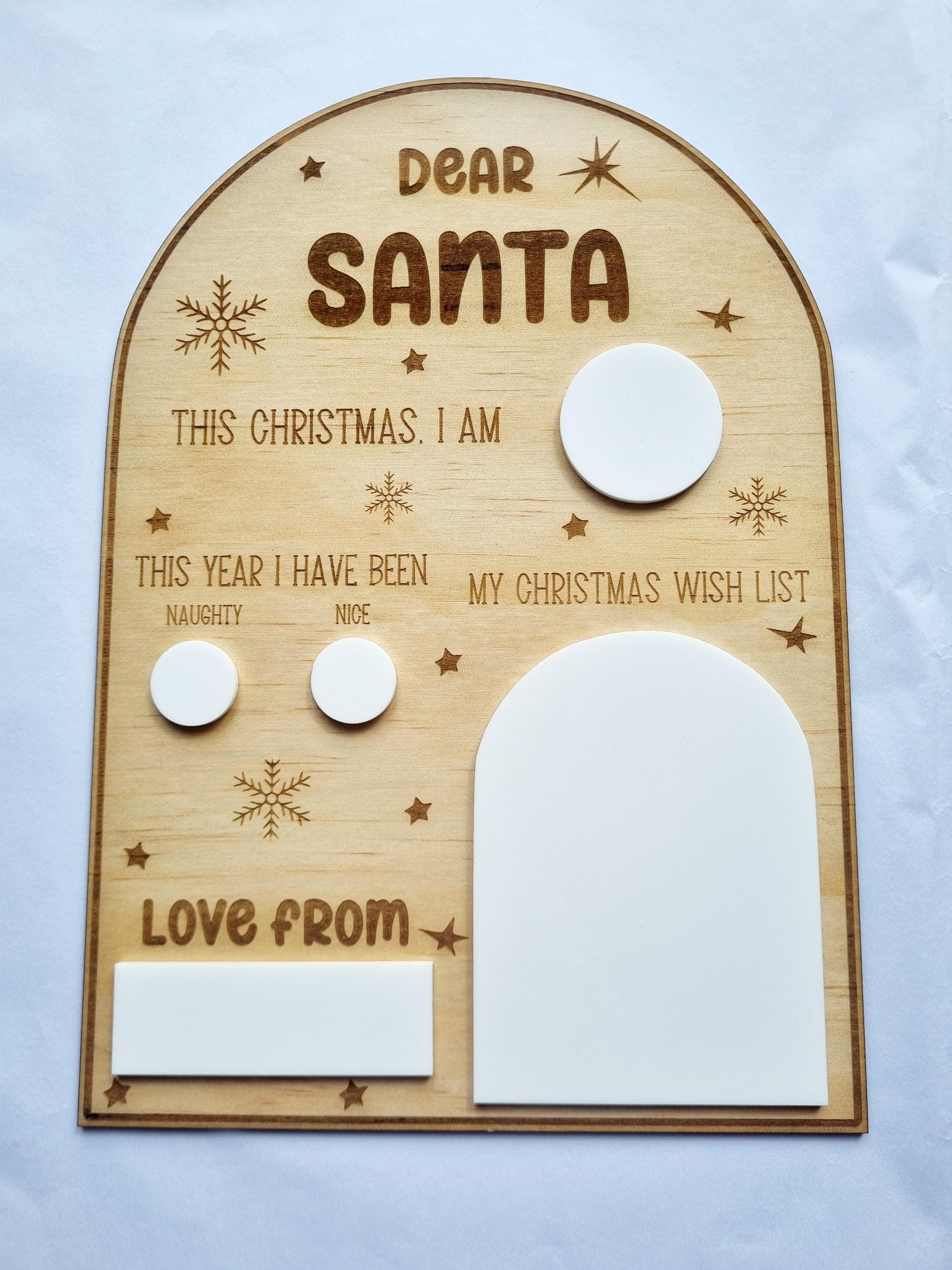 Christmas Eve Board, Message to Santa, Re-usable Christmas Prop, Christmas Gift