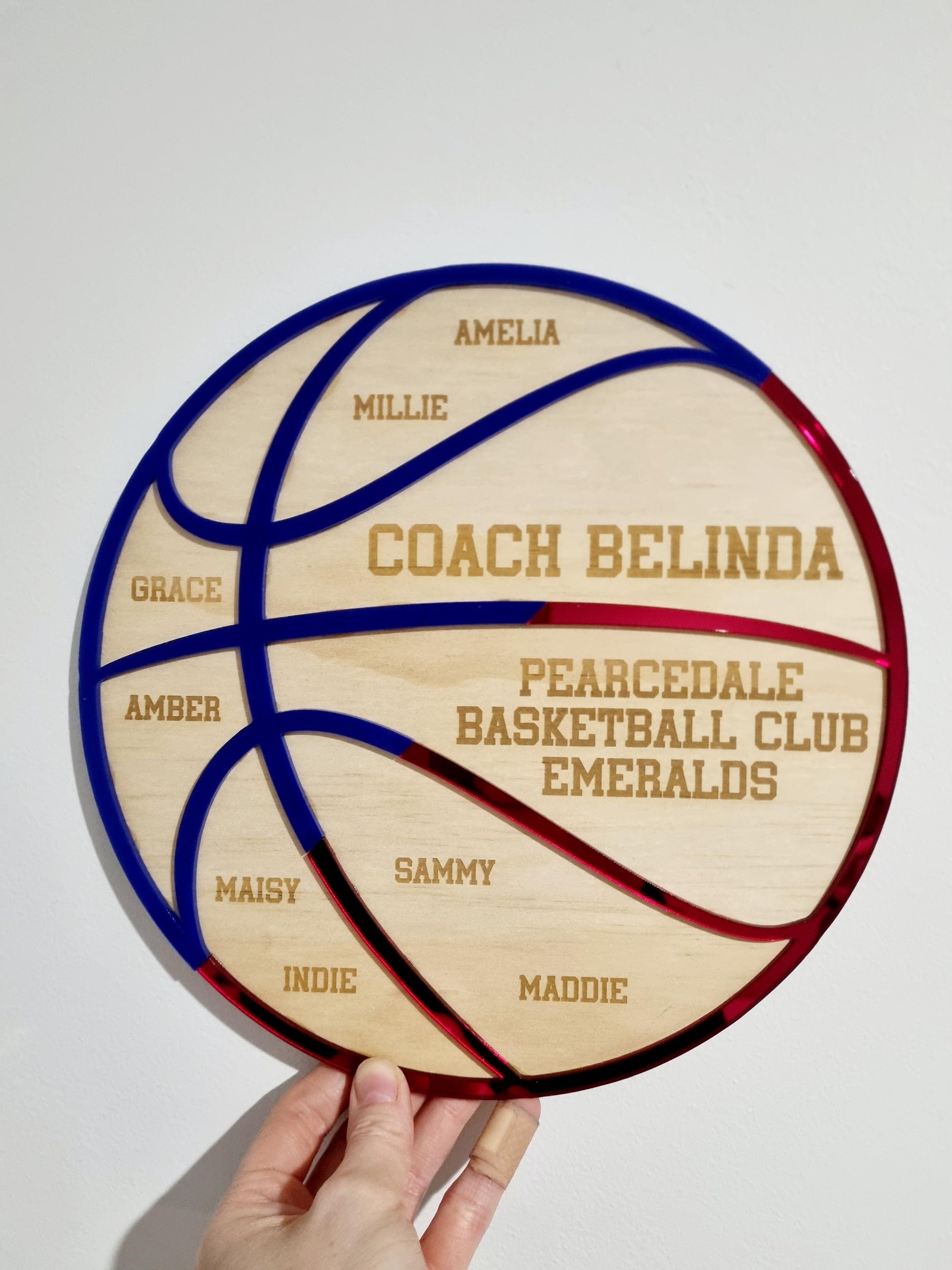 Basketball Coach Gift, Unique 2 Colour Design, Basketball Team Gift, Basketball Coach Plaque