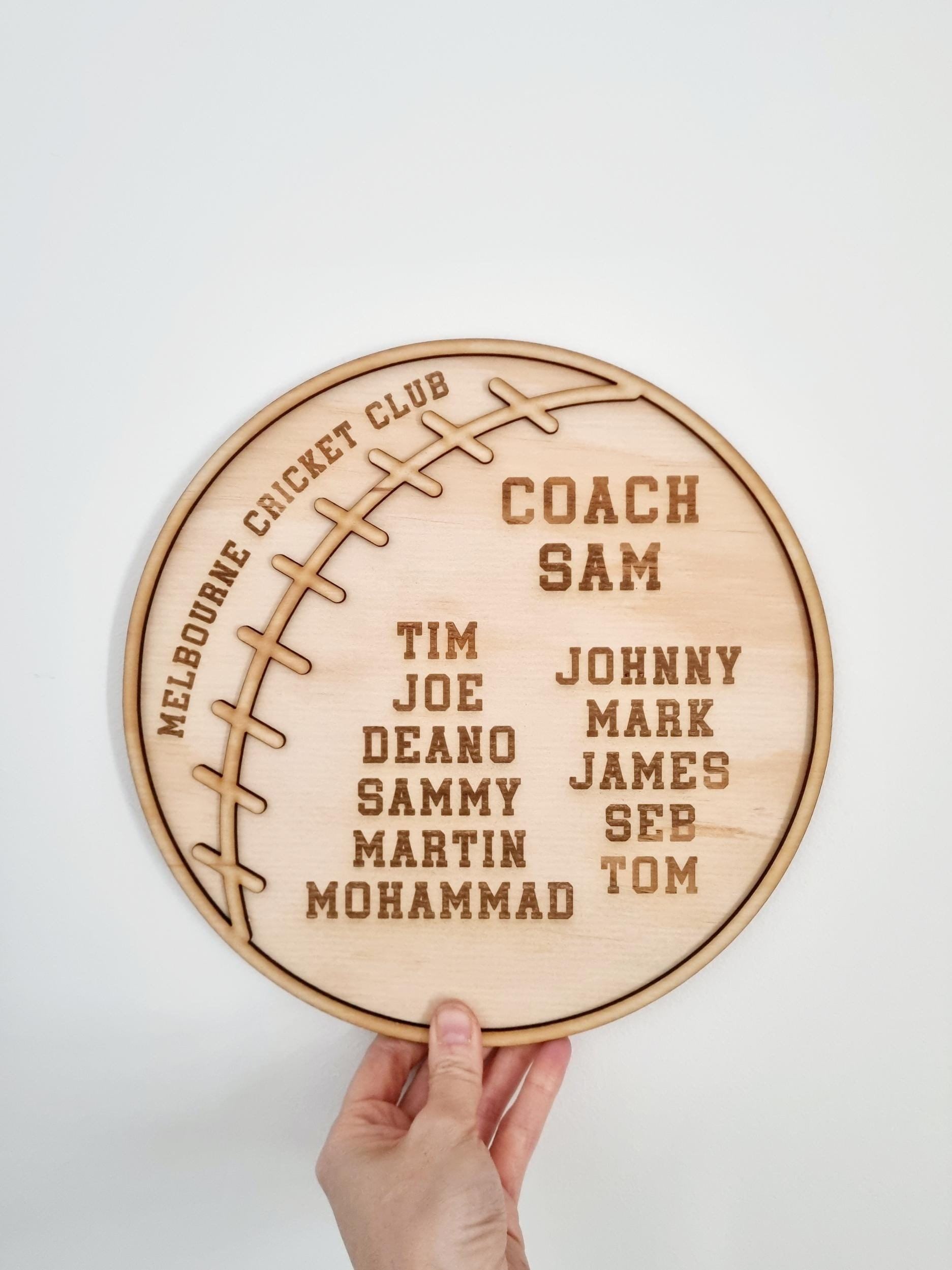 Personalised Cricket Coach Plaque, Cricket Team Gift, Custom Coach Appreciation Gift