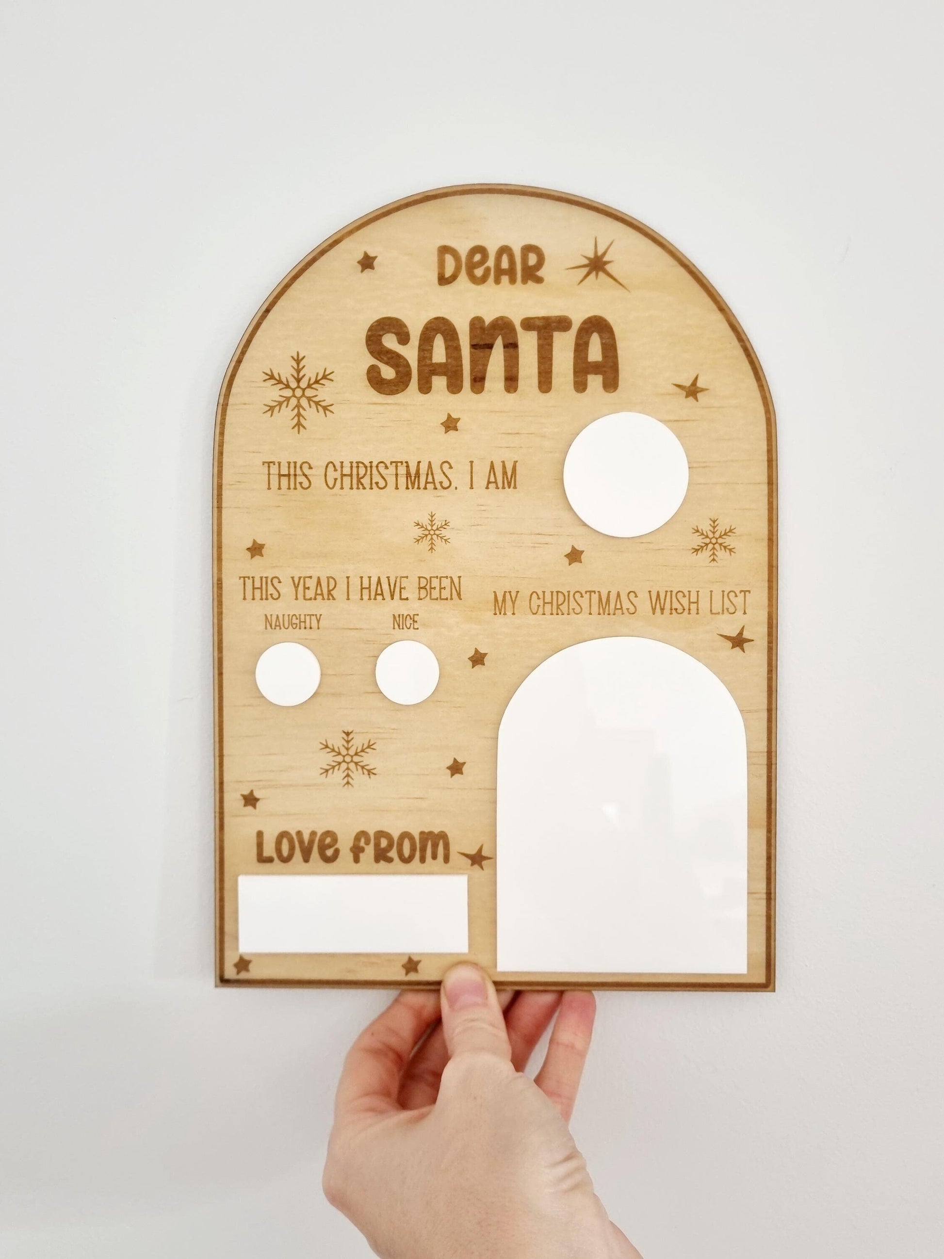 Christmas Eve Board, Message to Santa, Re-usable Christmas Prop, Christmas Gift