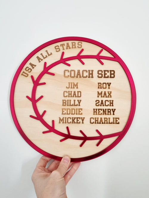 Baseball Coaches Gift, Coach Plaque, Baseball Team Gift, Engraved Team Gift