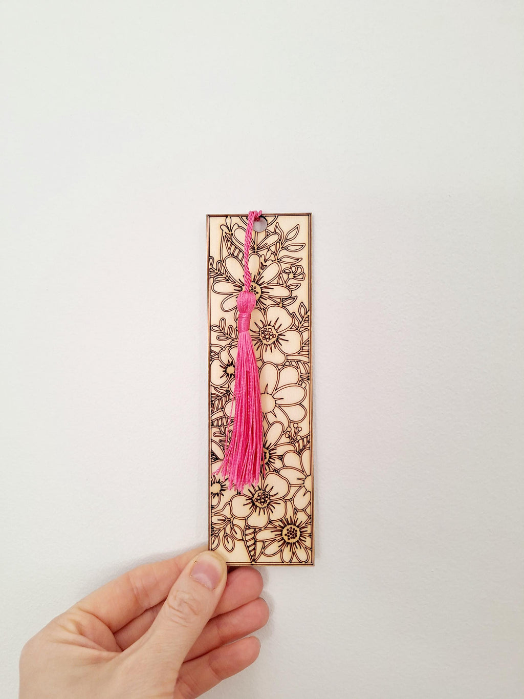 Wooden Engraved Floral Bookmarks, Page Marker, Book Lovers, Eco Friendly Bookmarks
