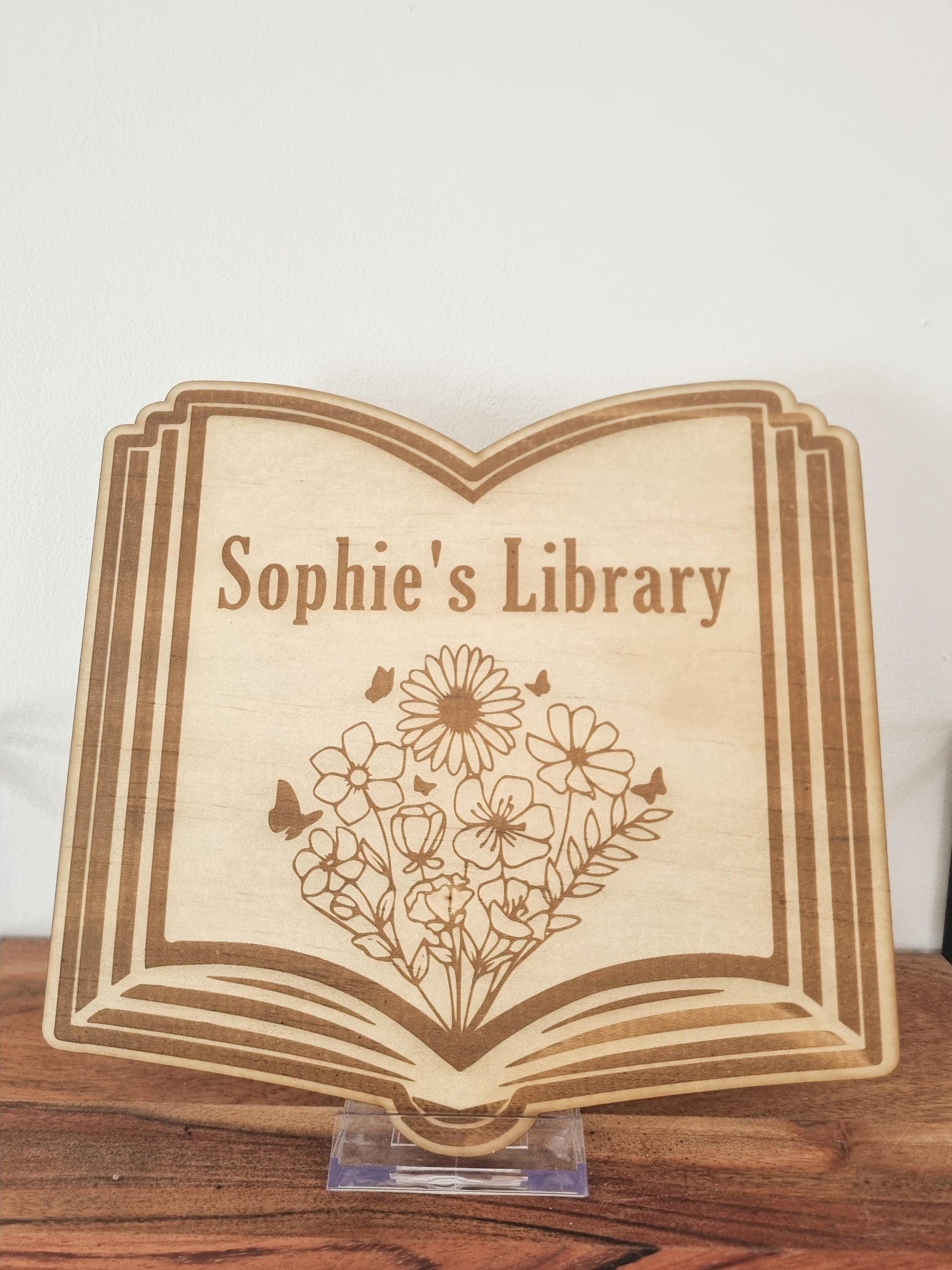 Personalised Library Sign, Library Gift, Bookish Gift, Book Lover Gift