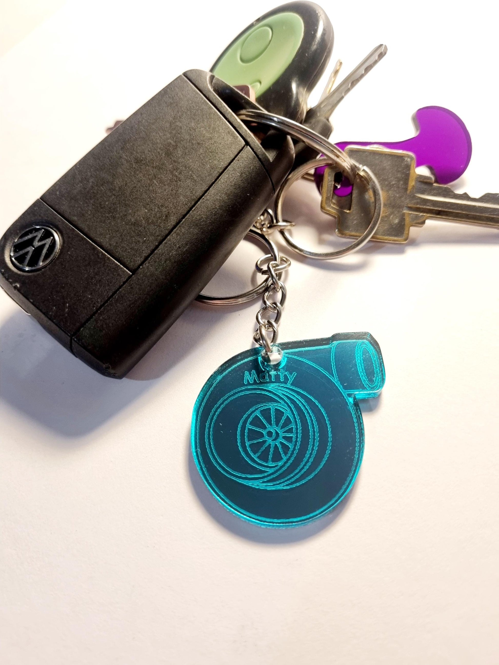 Personalised Turbo Keyring, Custom Car Keyring, Gift for Dad, Gift for Him