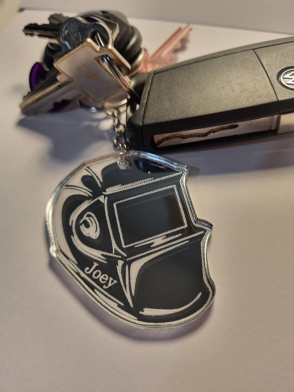 Personalised Welding Helmet Keyring, Custom Welding Mask, Fabricator Gift, Gift fot Dad, Gift for Him