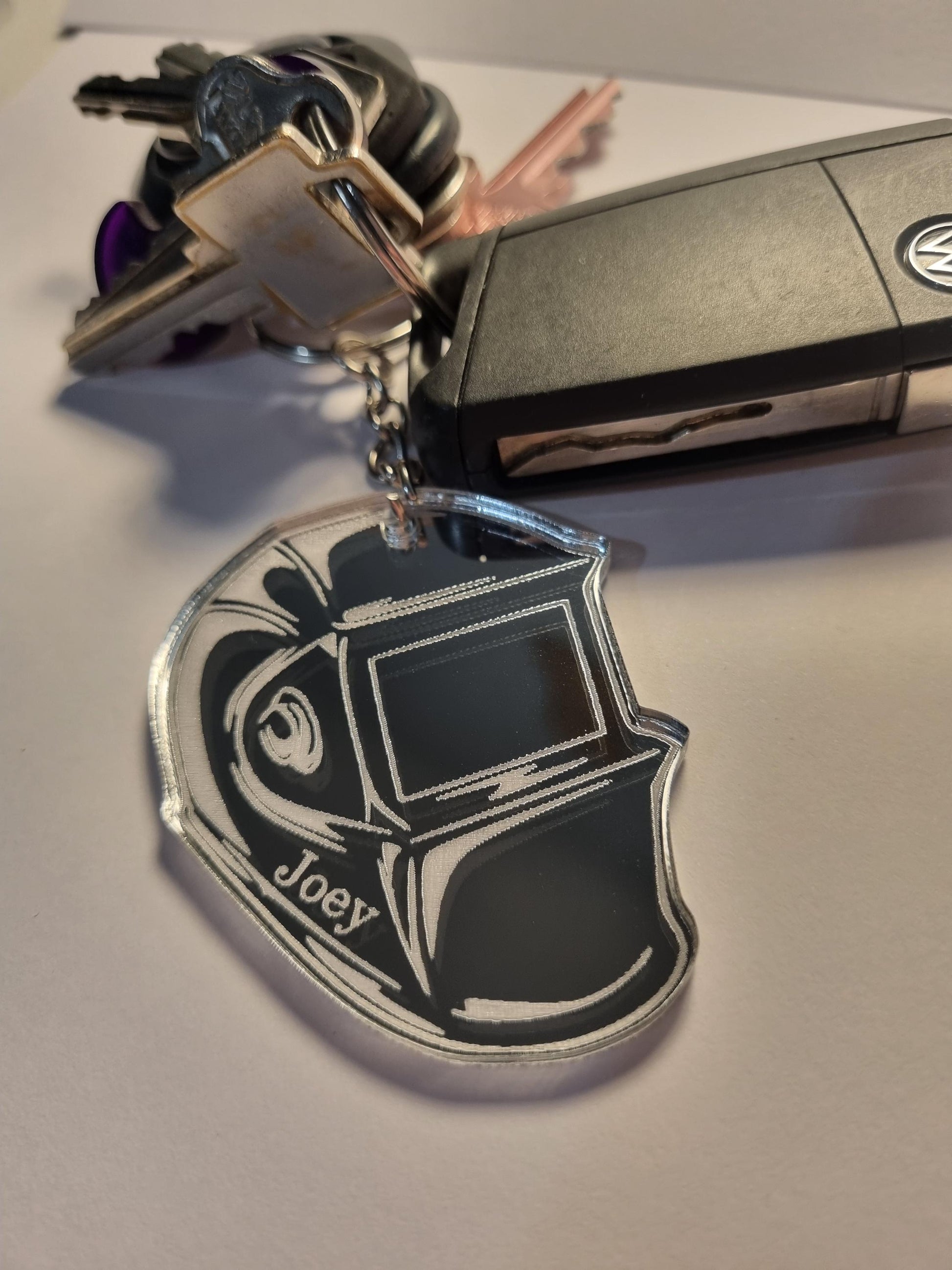Personalised Welding Helmet Keyring, Custom Welding Mask, Fabricator Gift, Gift fot Dad, Gift for Him