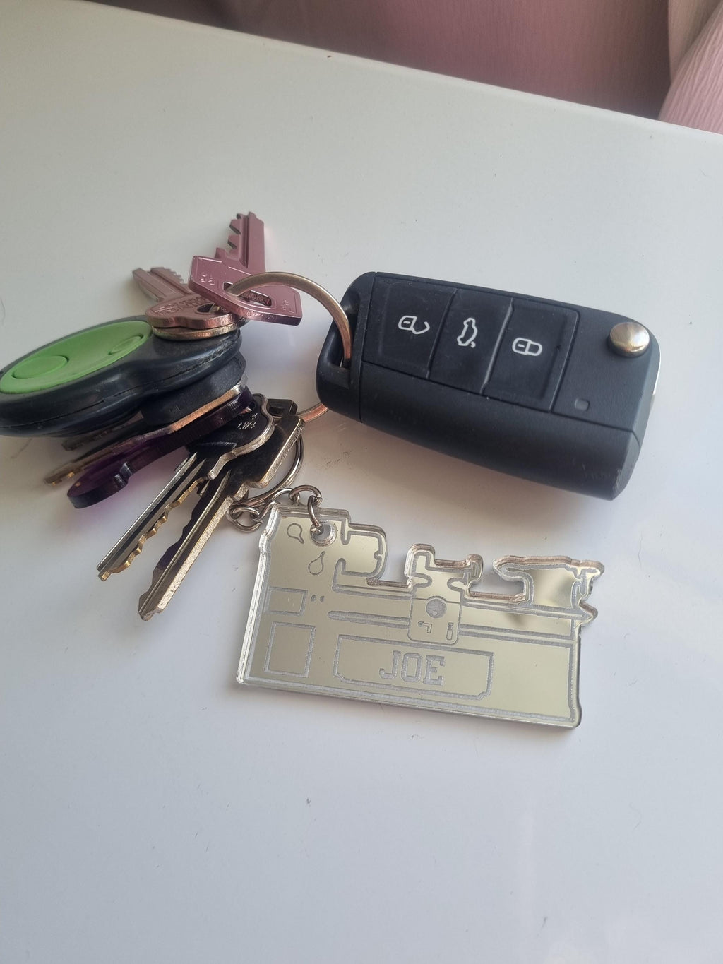 Unique Lathe Keychain for Him - Custom Fabricated Gift for the Ultimate Craftsman