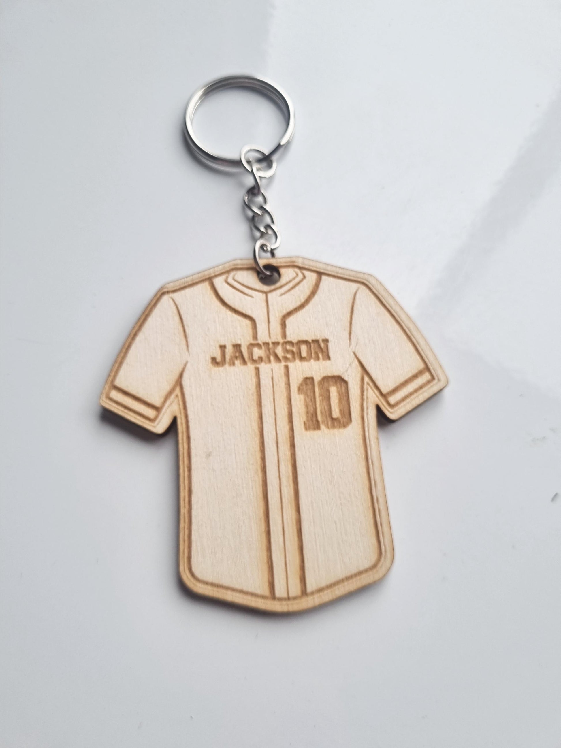 Personalised Baseball Jersey Keyring, Keychain, Baseball Lovers, Engraved Team Gift, Softball Keyring