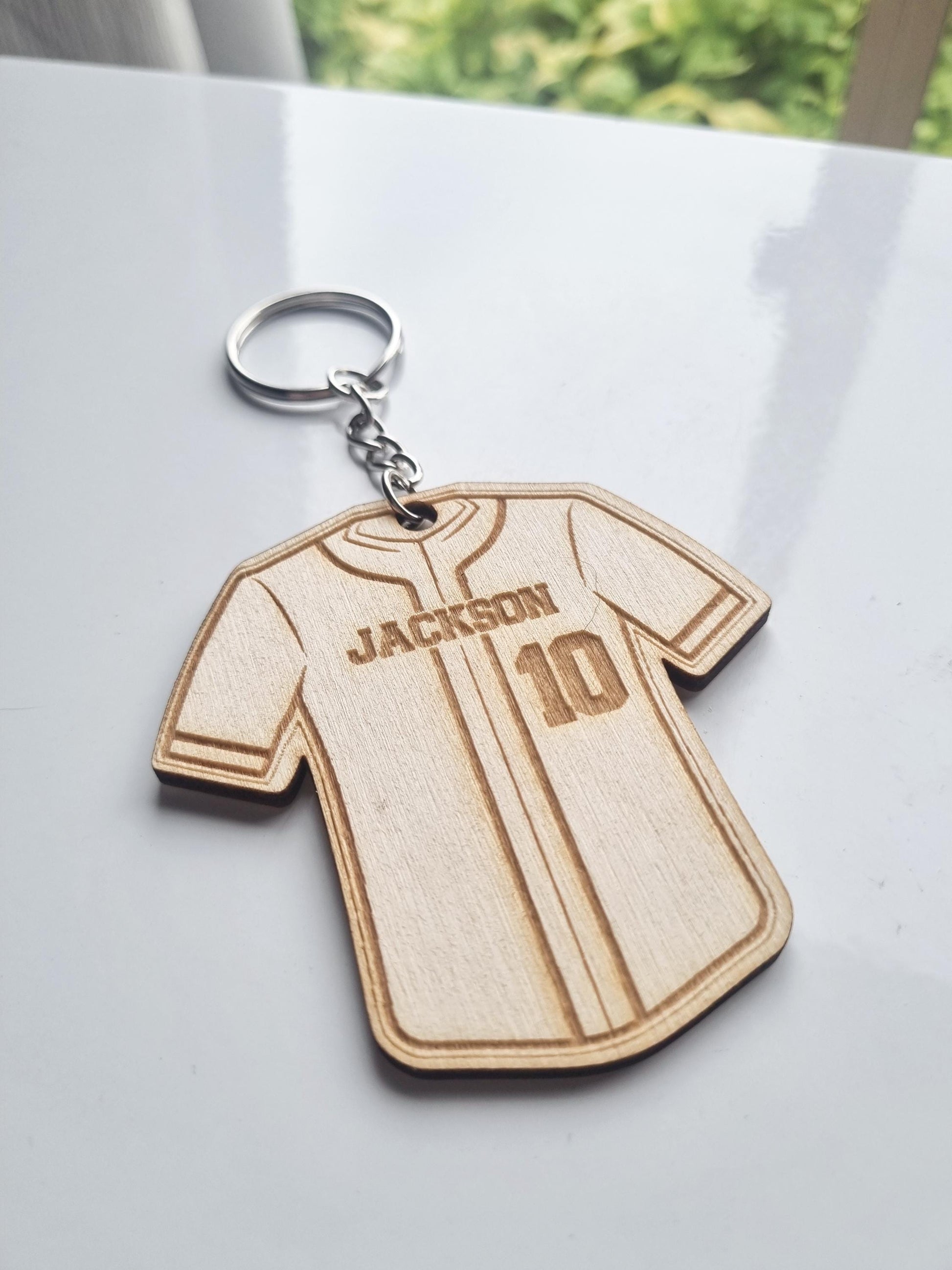Personalised Baseball Jersey Keyring, Keychain, Baseball Lovers, Engraved Team Gift, Softball Keyring