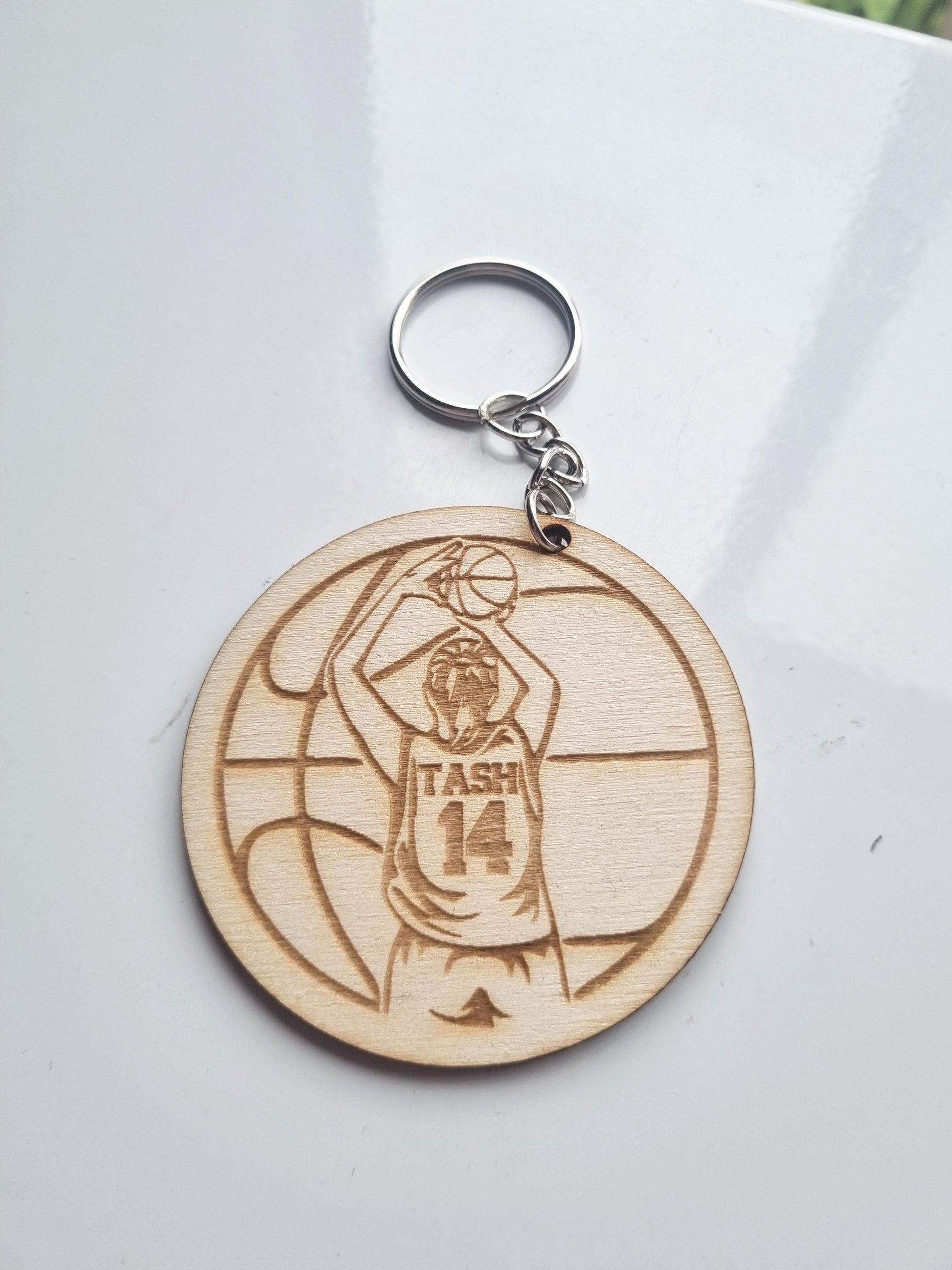 Personalised Basketball Keyring, Custom Bball Player Gift, Basketball Team Accessory, Basketball Boy or Girl Keychain