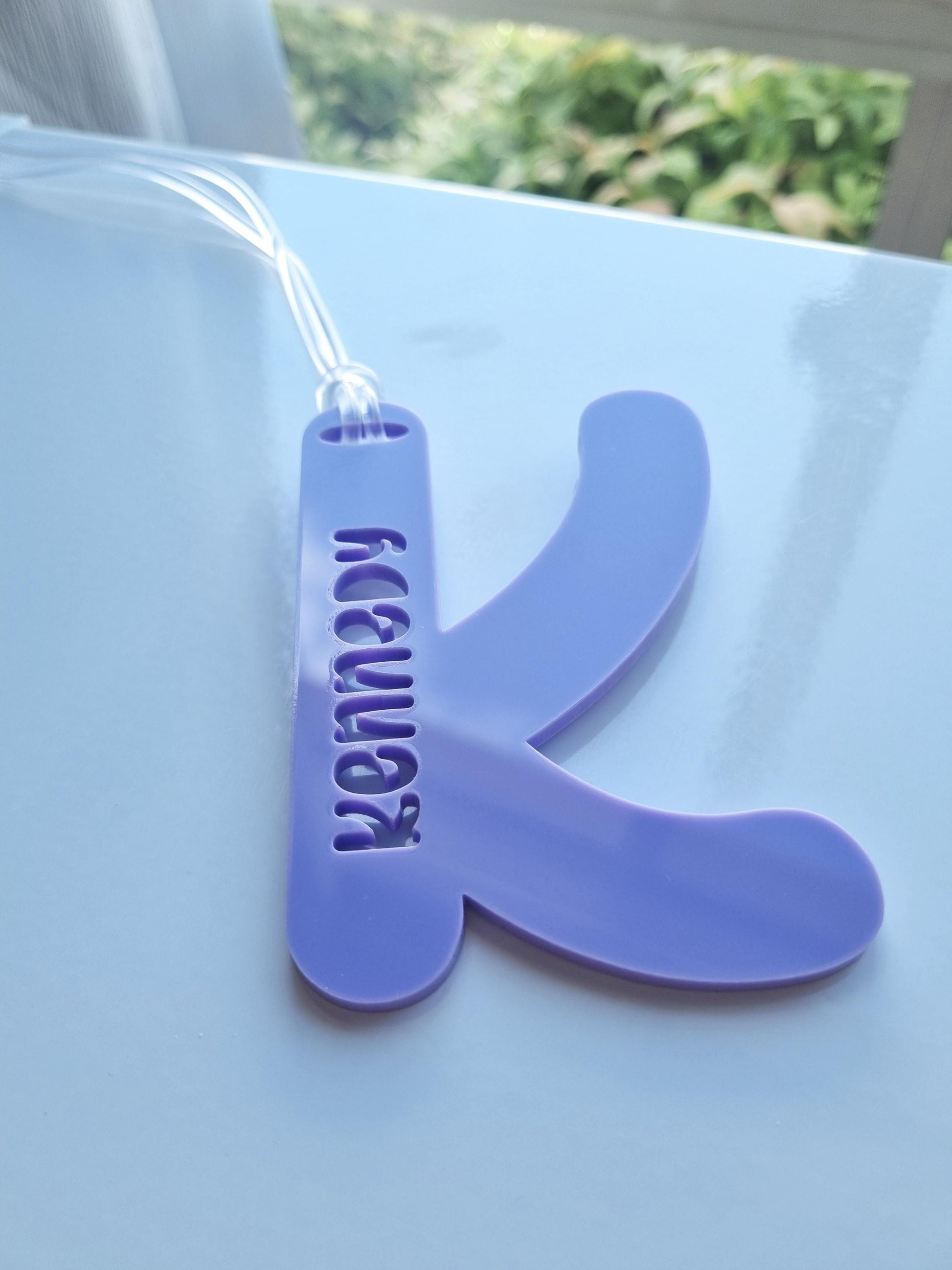 Personalised Letter Bag Tag for Kids, Acrylic Keyring, Custom Backpack Tag & Keychain for Kindergarten