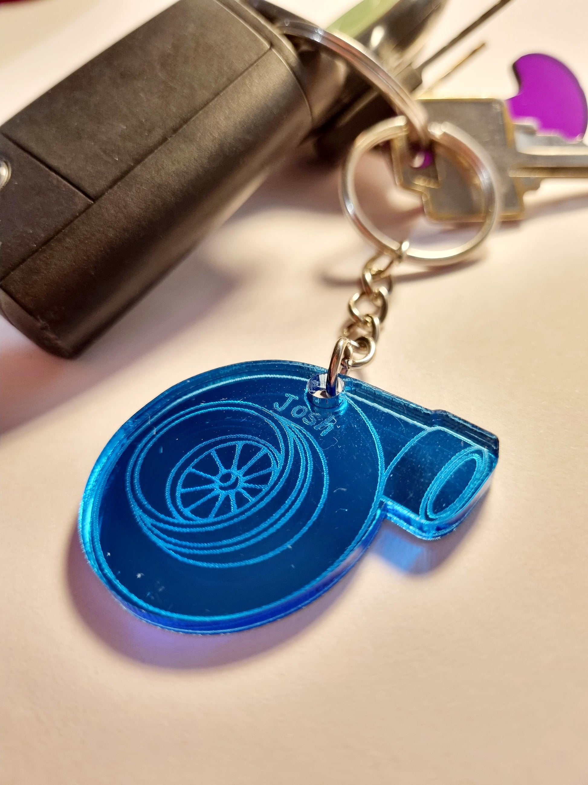 Personalised Turbo Keyring, Custom Car Keyring, Gift for Dad, Gift for Him