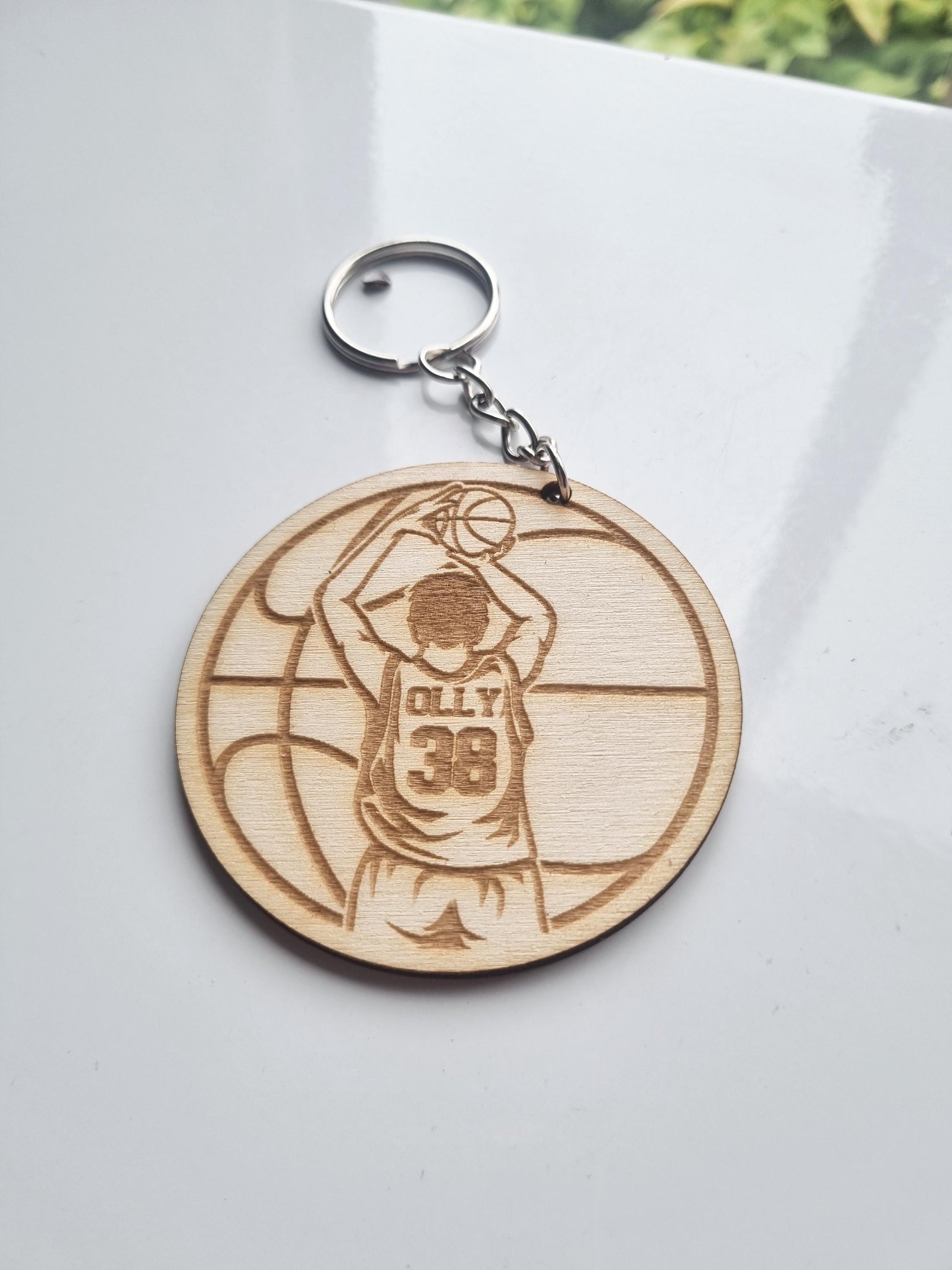 Personalised Basketball Keyring, Custom Bball Player Gift, Basketball Team Accessory, Basketball Boy or Girl Keychain