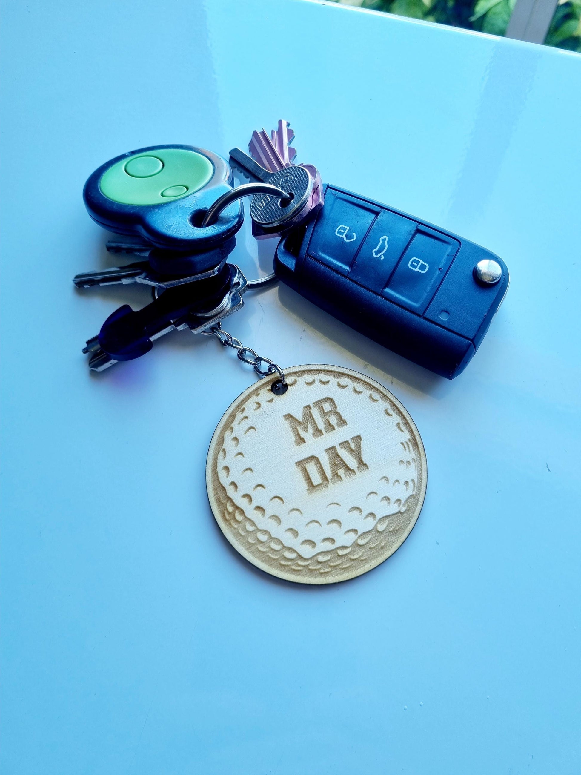 Personalised Golf Ball Keyring, Engraved Golf Gift, Golf Lover Present
