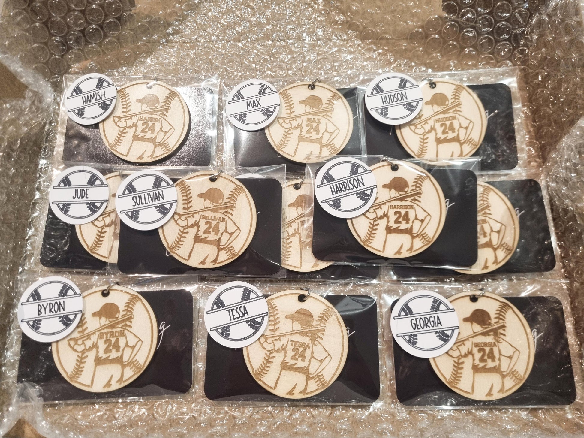 Personalised Baseball Keyring, Keychain, Baseball Lovers, Engraved Team Gift, Softball Keyring