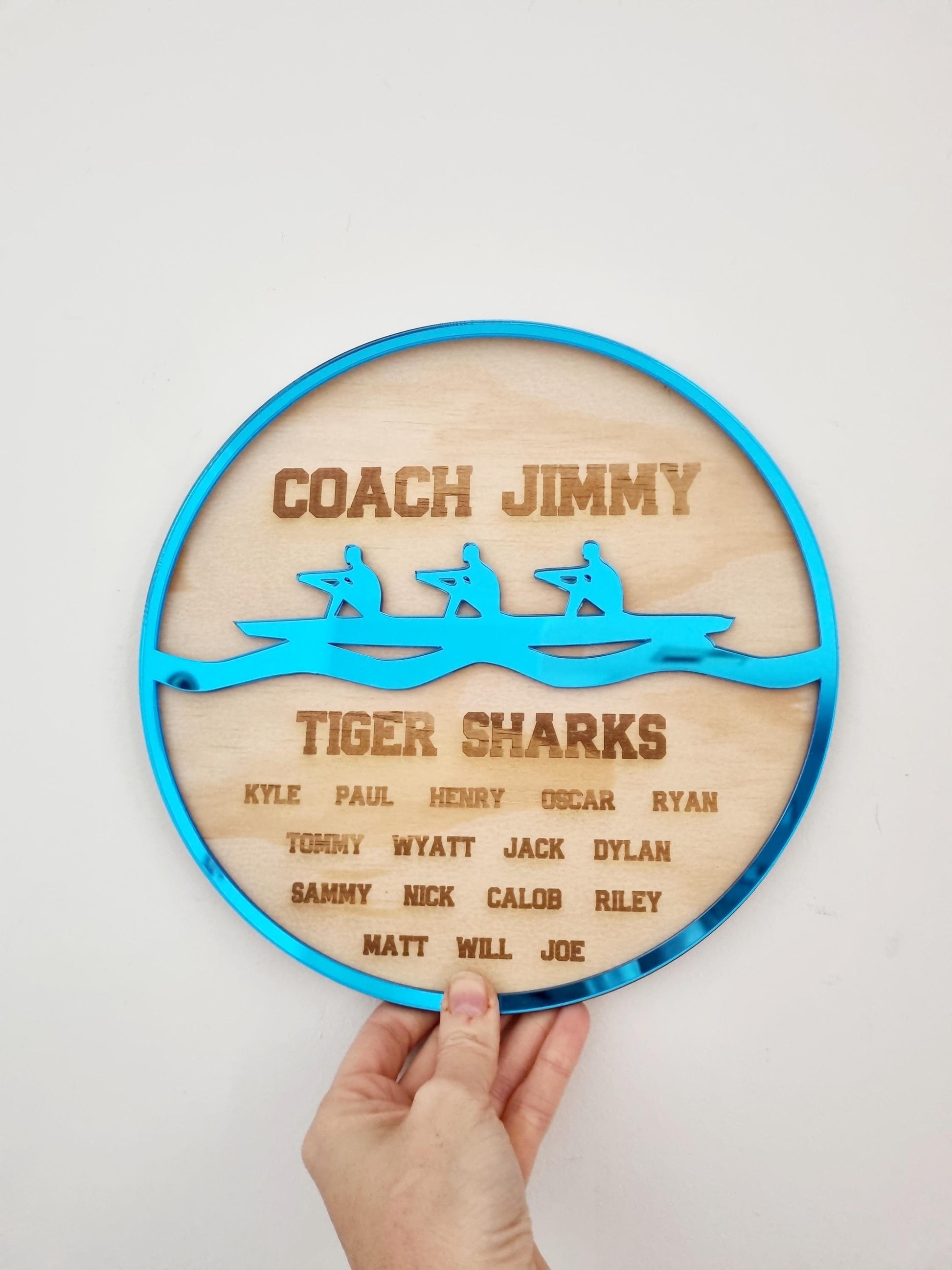 Rowing Coach Gift, Personalised Unique Rowing Plaque, Custom Crew Coach Gift