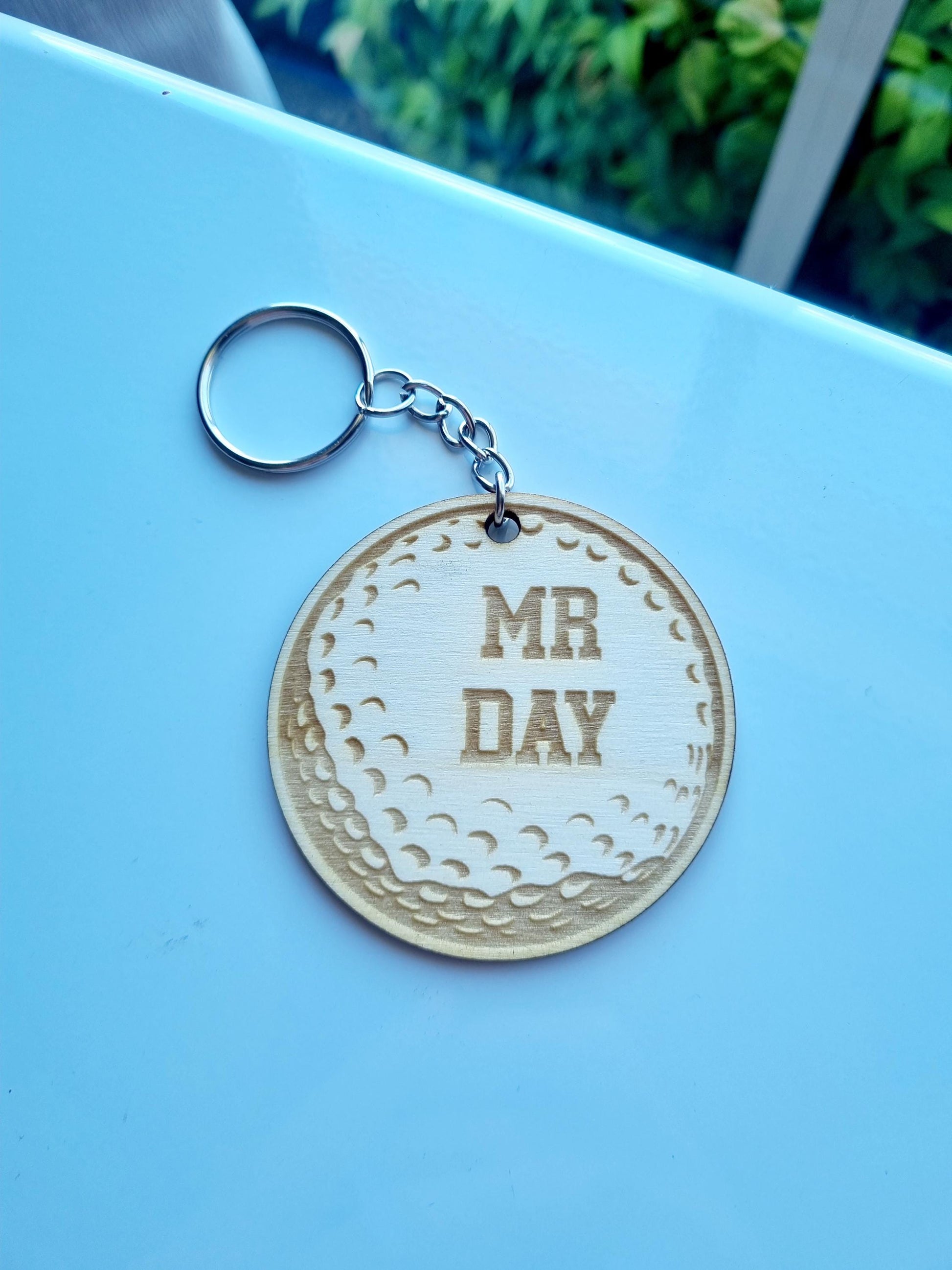 Personalised Golf Ball Keyring, Engraved Golf Gift, Golf Lover Present