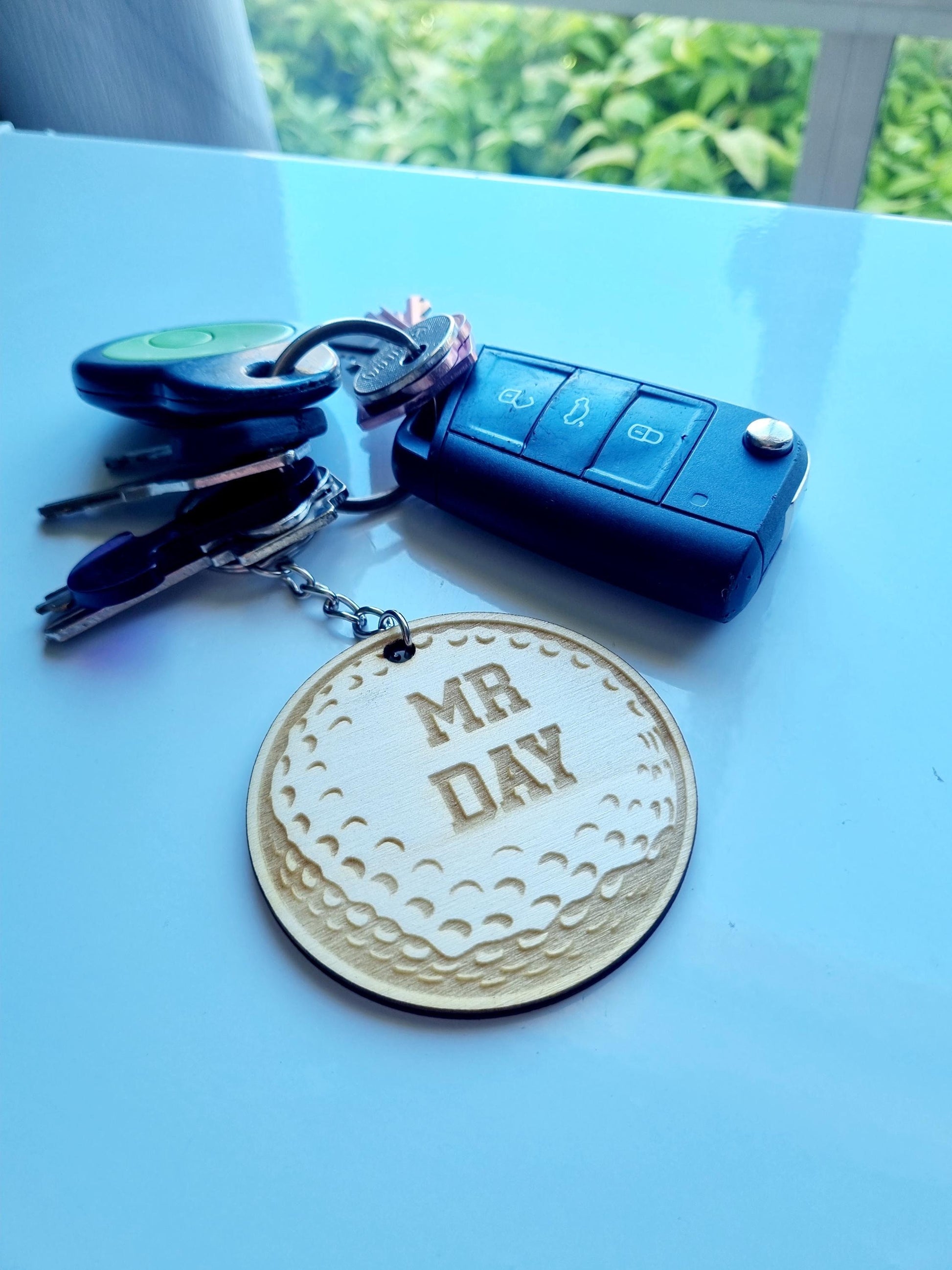 Personalised Golf Ball Keyring, Engraved Golf Gift, Golf Lover Present
