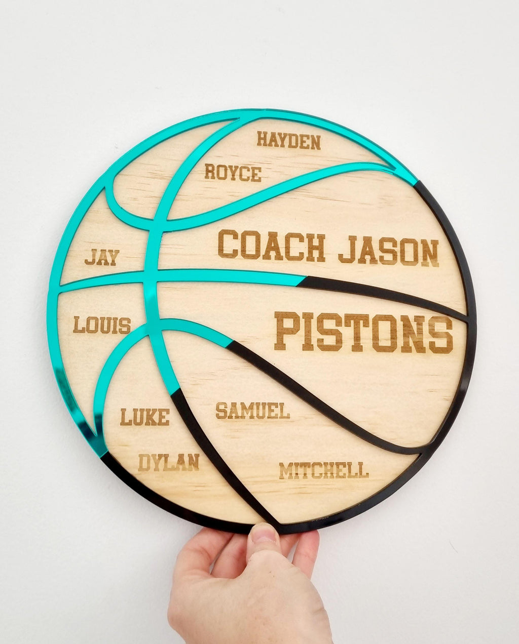 Basketball Coach Gift, Unique 2 Colour Design, Basketball Team Gift, Basketball Coach Plaque