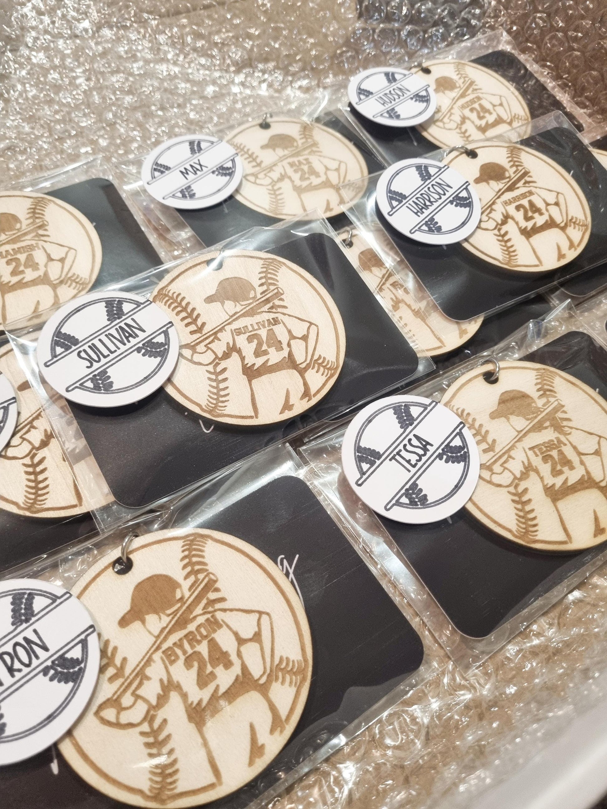 Personalised Baseball Keyring, Keychain, Baseball Lovers, Engraved Team Gift, Softball Keyring
