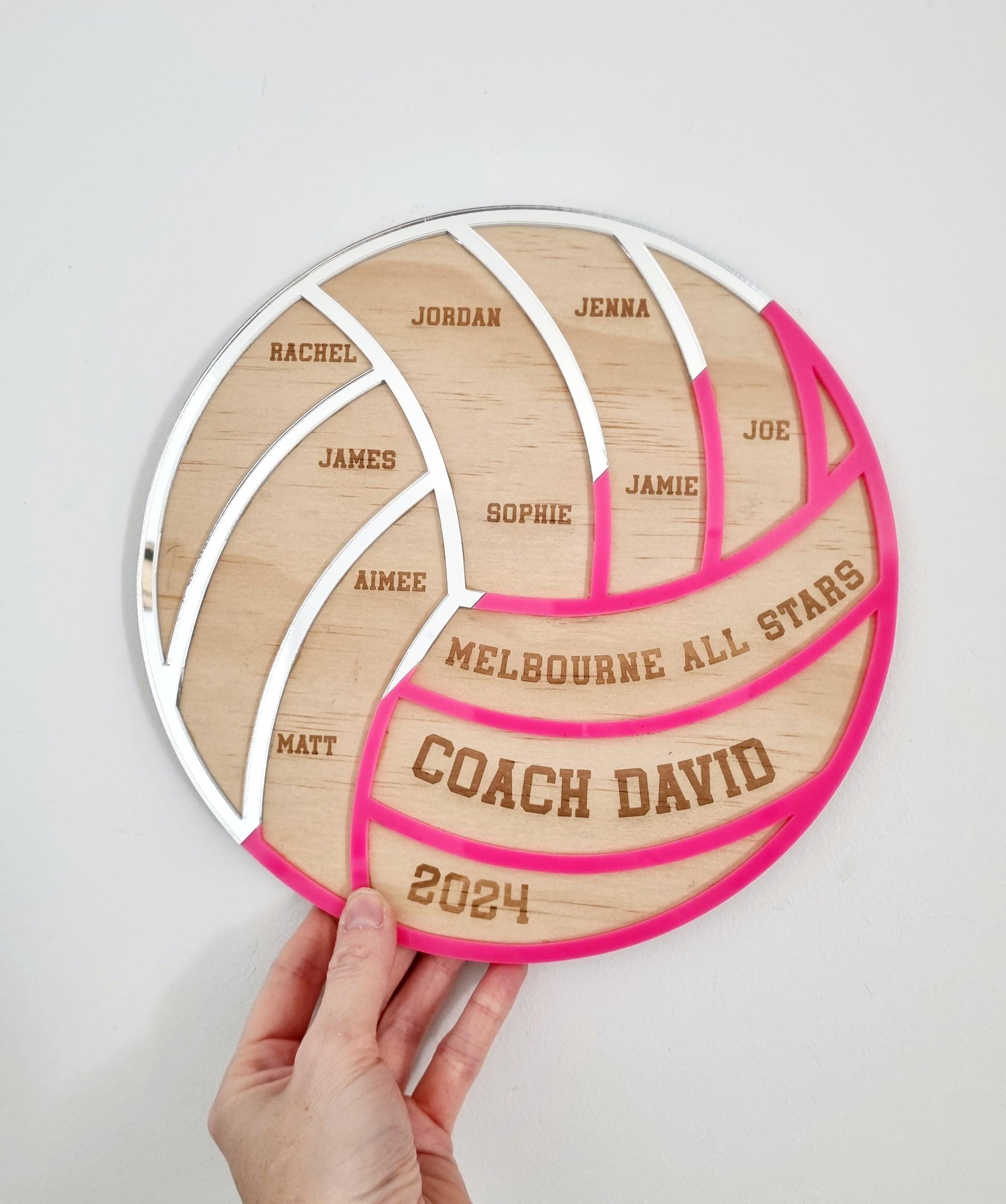 Netball Coaches Gift, Unique 2-Colour Coach Plaque, Netball Team Gift, Netball Player Gift