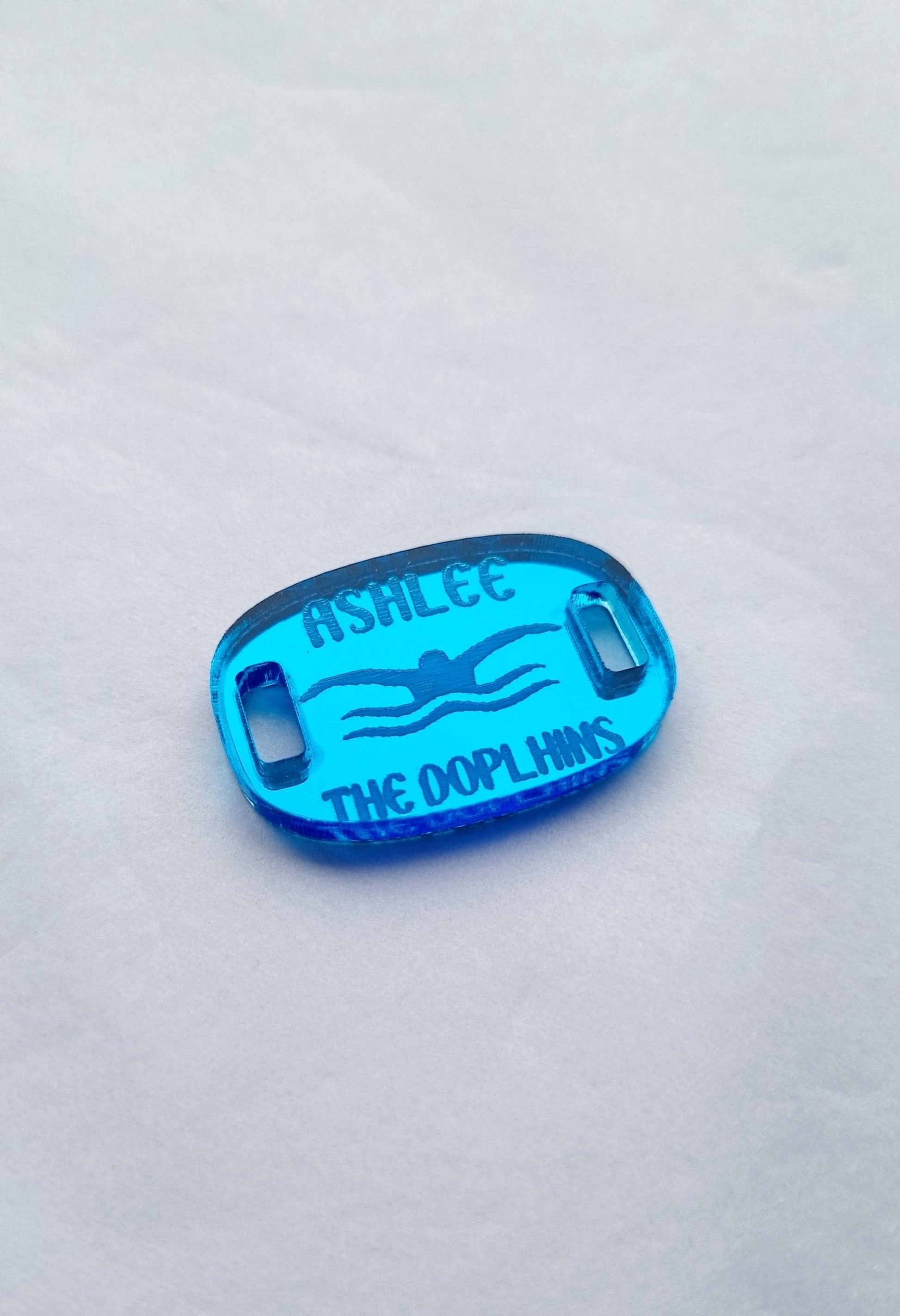 Personalised Swimming Shoe Charm, Custom Swim Team Gift, Swimmer Accessory, Swim Coach Gift
