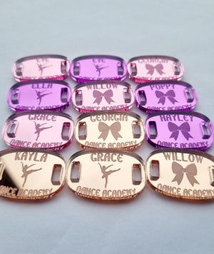 Personalised Dance Shoe Charms, Custom Shoelace Tags, Dance Team Gift, Dance Coach Gift