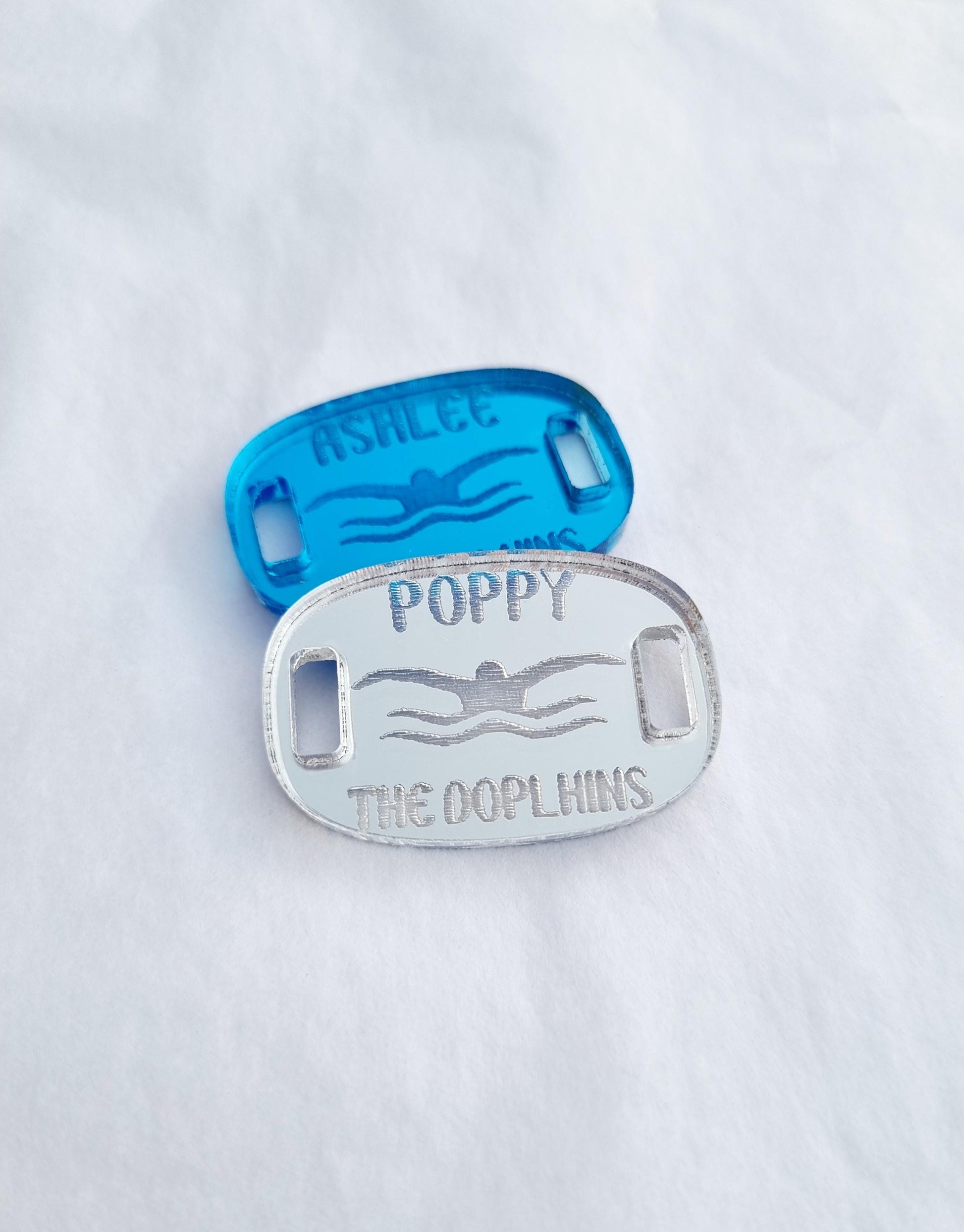 Personalised Swimming Shoe Charm, Custom Swim Team Gift, Swimmer Accessory, Swim Coach Gift