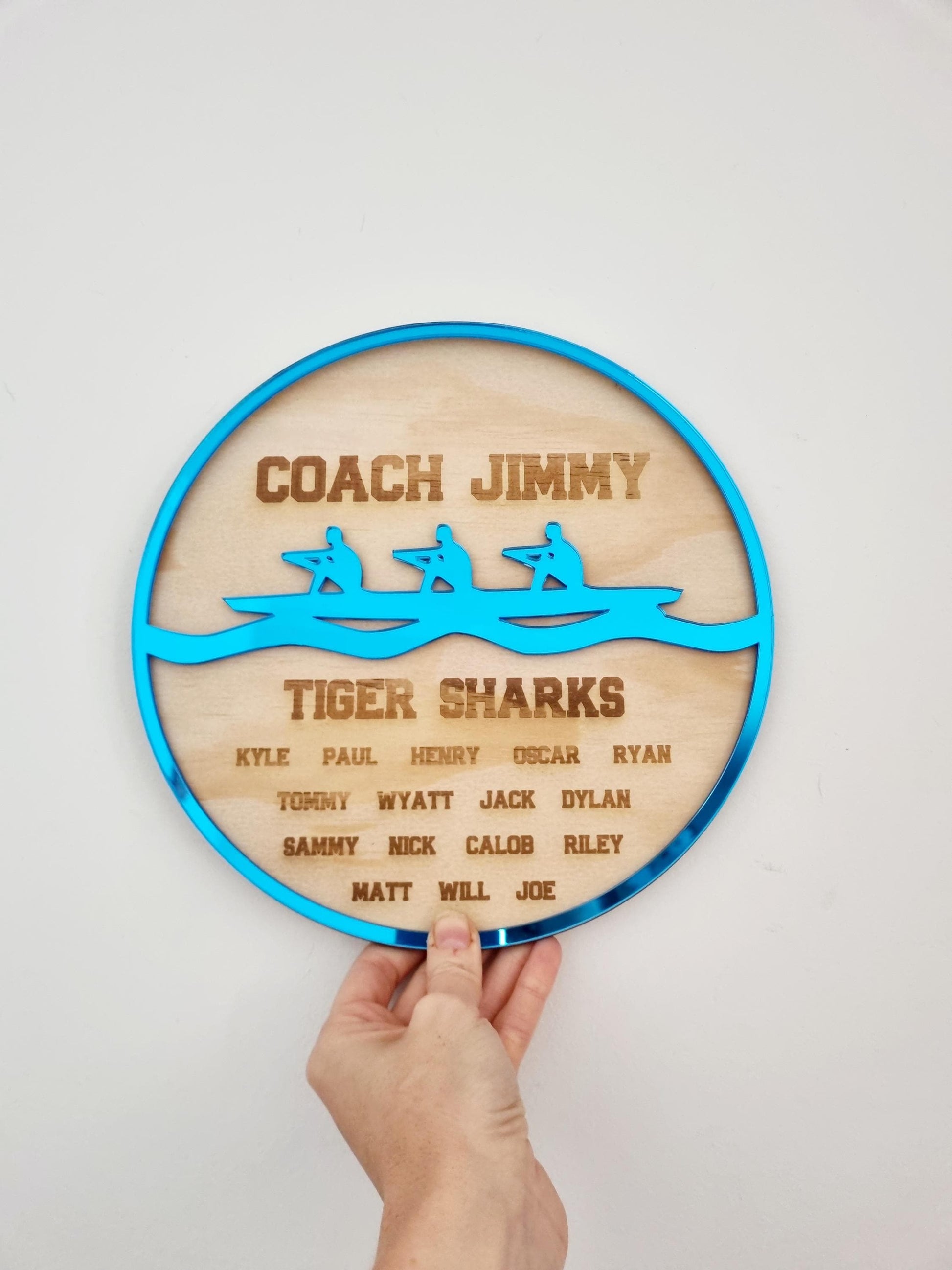 Rowing Coach Gift, Personalised Unique Rowing Plaque, Custom Crew Coach Gift