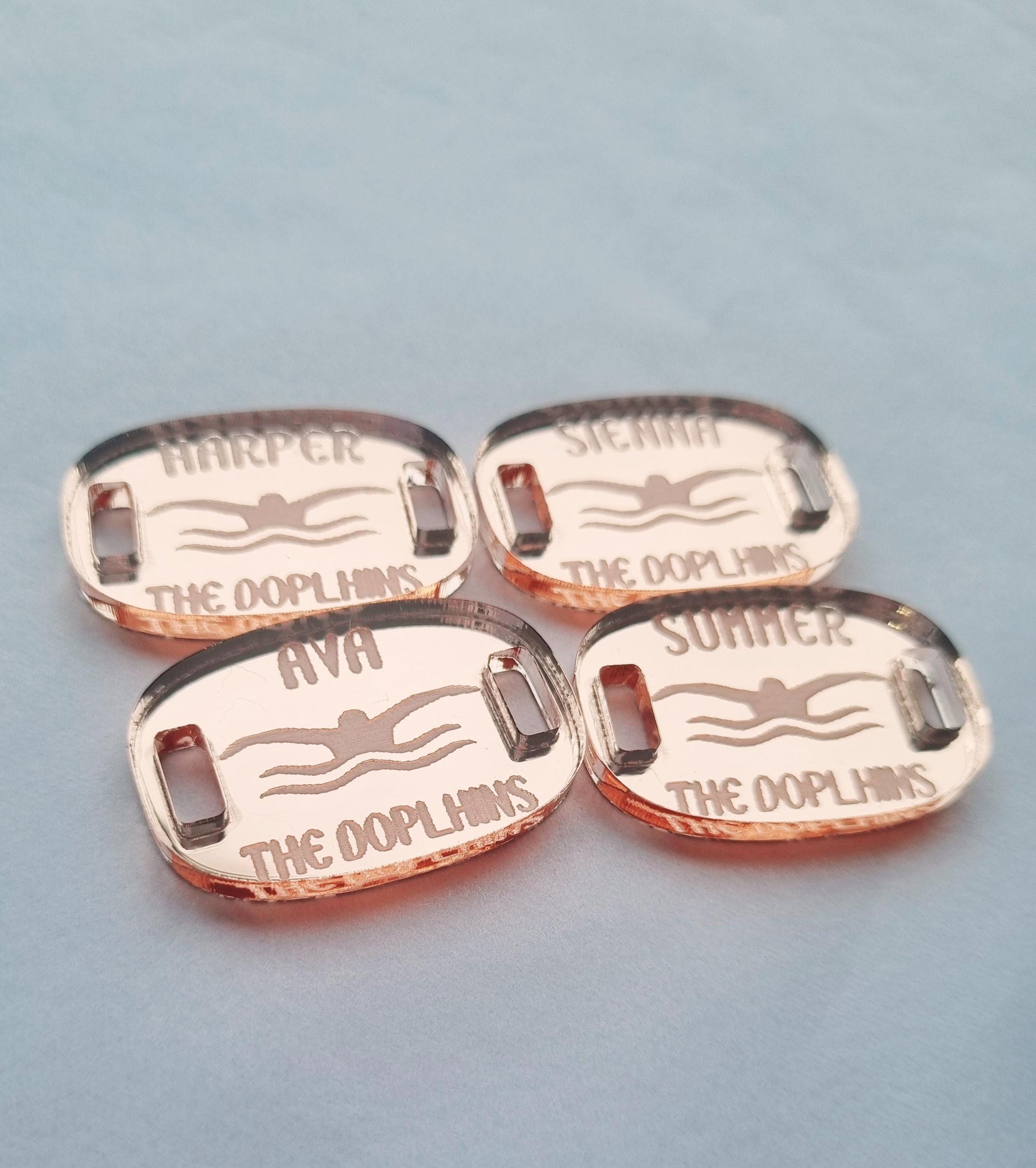 Personalised Swimming Shoe Charm, Custom Swim Team Gift, Swimmer Accessory, Swim Coach Gift