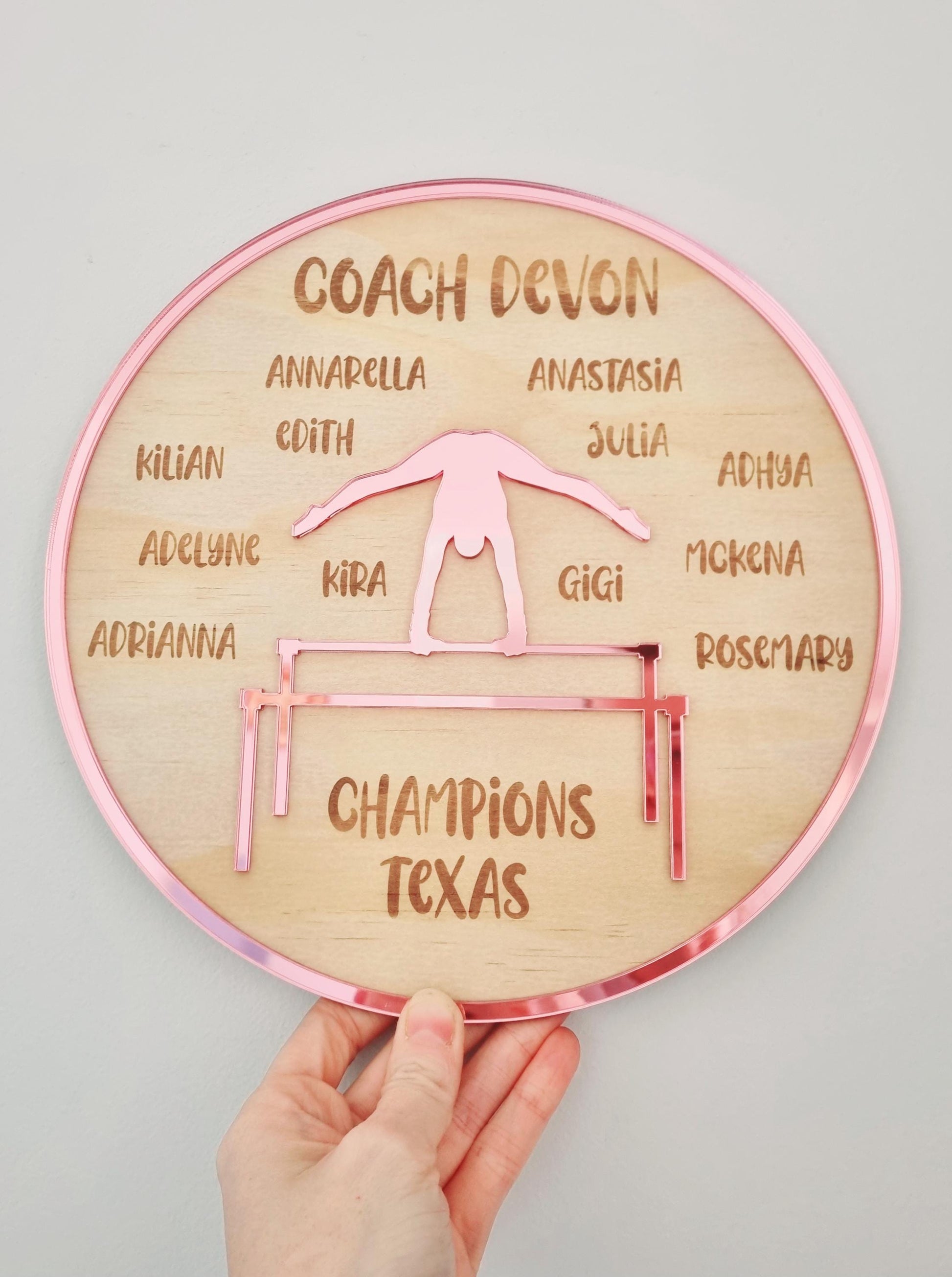 Personalised Gymnastics Coach Gift Set – Coach Plaque & Shoe Tags, Gymnastics Team Thank You Gift