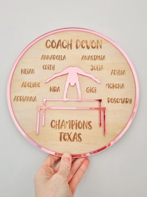 Personalised Gymnastics Coach Gift Set – Coach Plaque & Shoe Tags, Gymnastics Team Thank You Gift