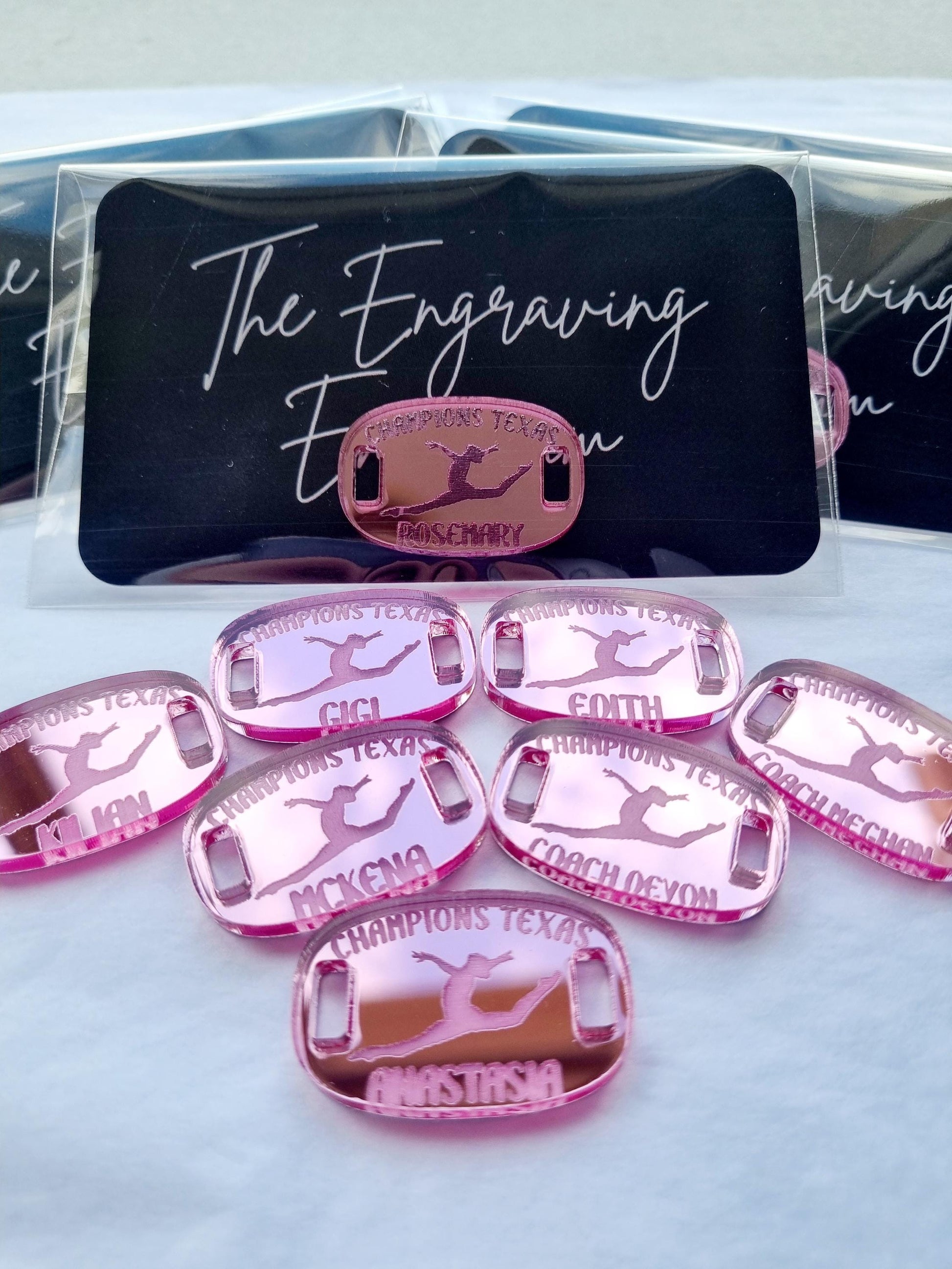 Personalised Gymnastics Coach Gift Set – Coach Plaque & Shoe Tags, Gymnastics Team Thank You Gift