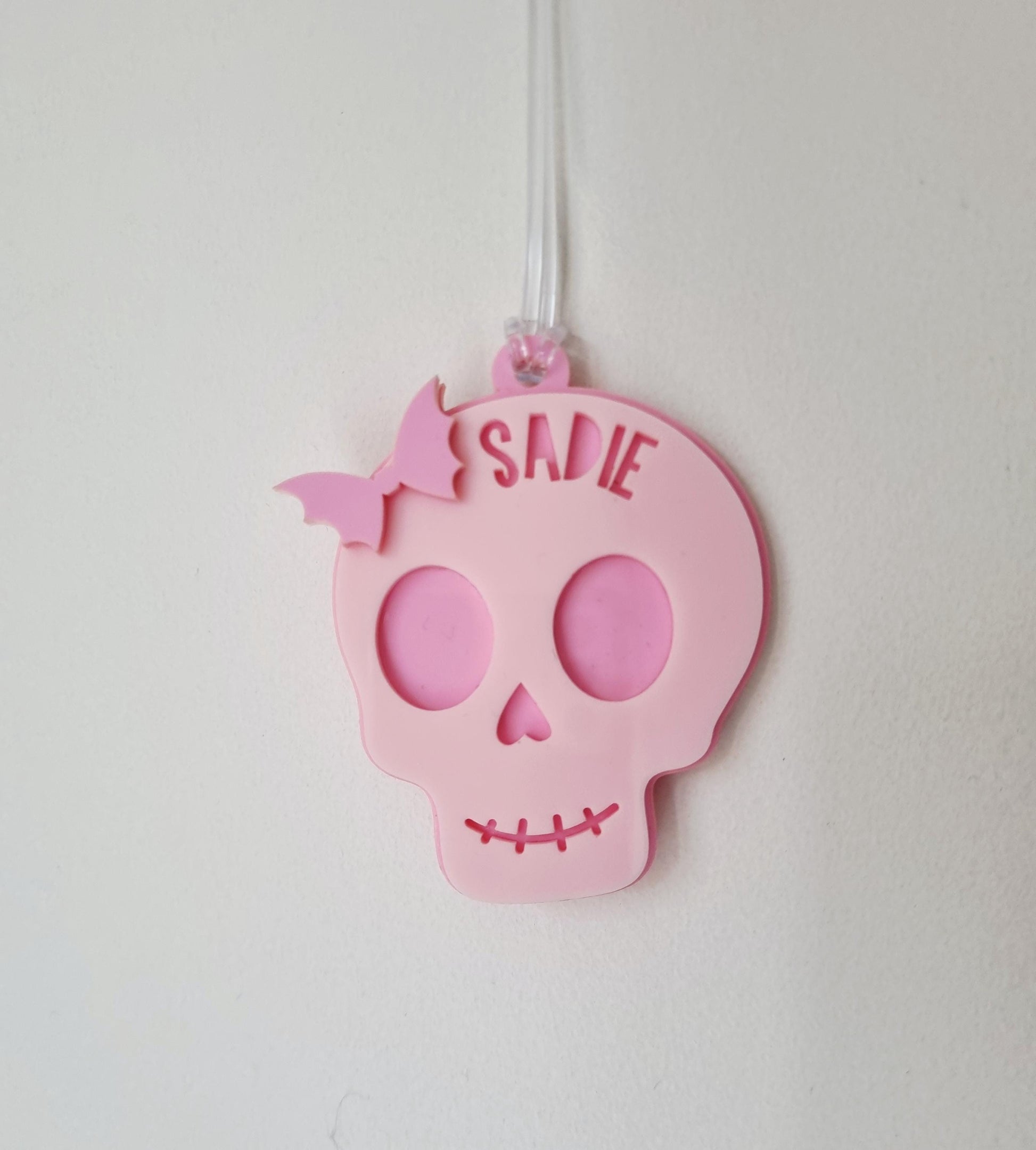 Personalised Halloween Name Tag – Spooky Skull Bag Tag or Gift Label