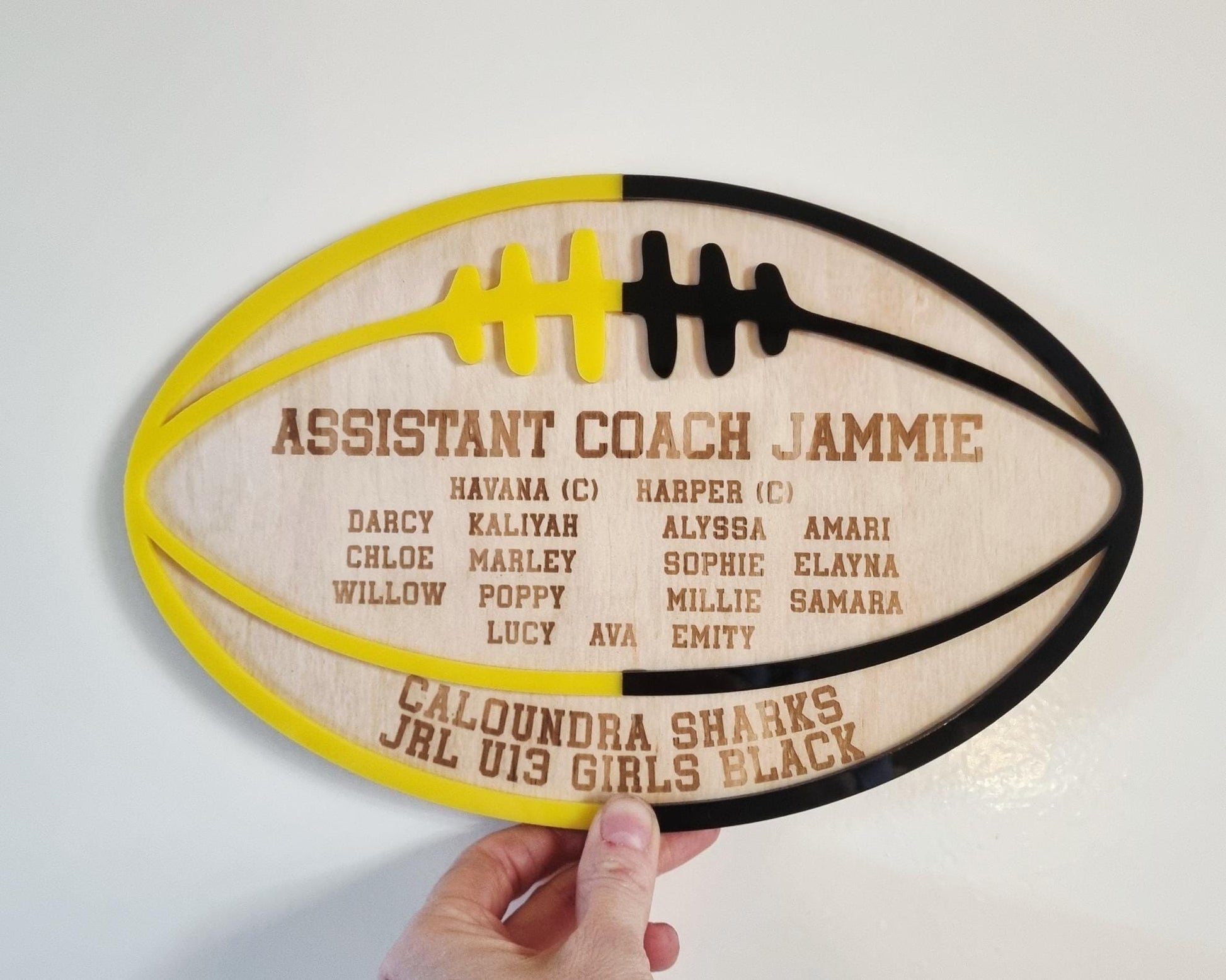 Football Coach Gift, Unique 2-Colour Coach Plaque, Footy Team Gift, Footy Player Gift