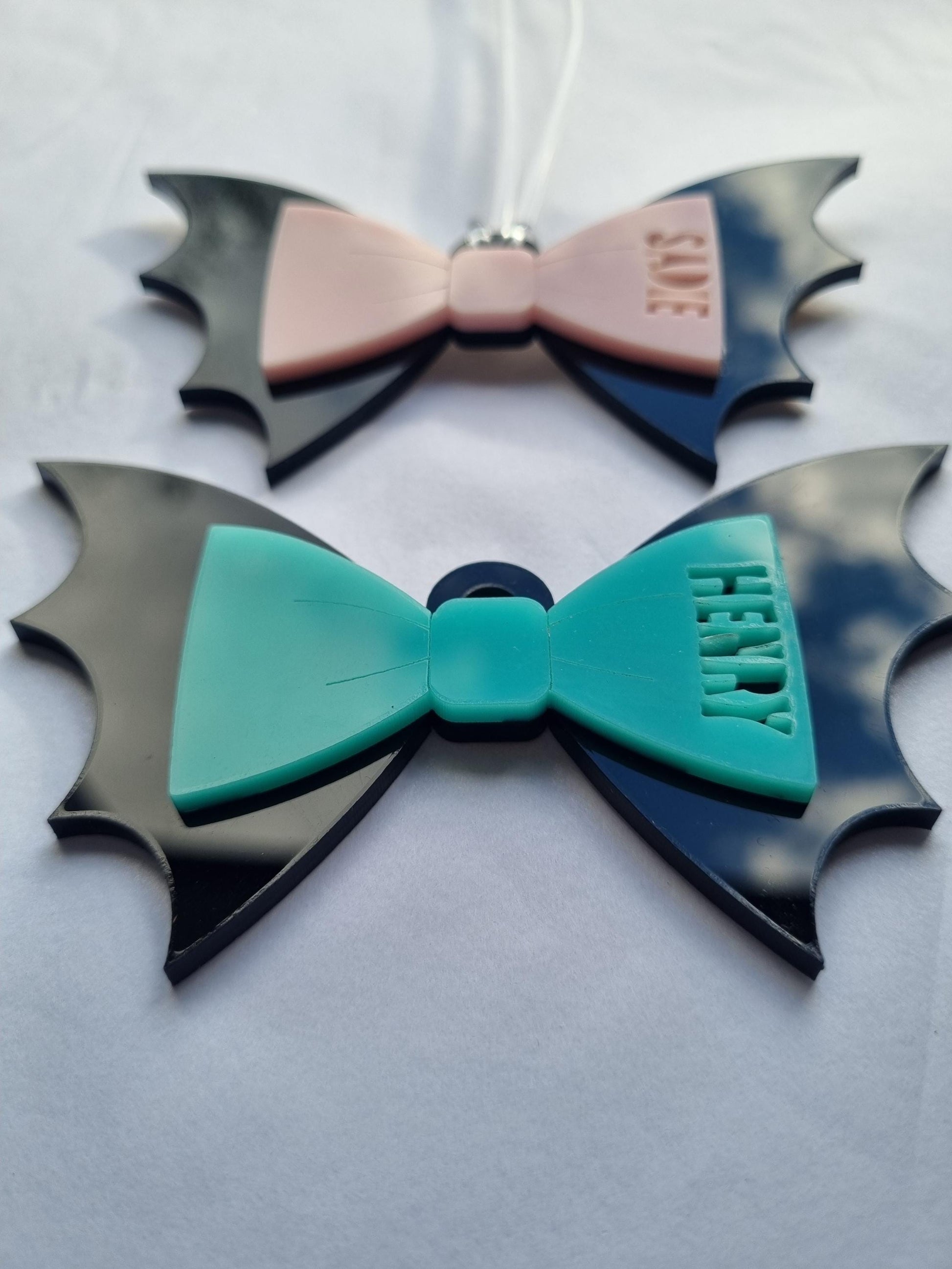 Personalised Halloween Name Tag – Cute Bat Bag Tag or Gift Label
