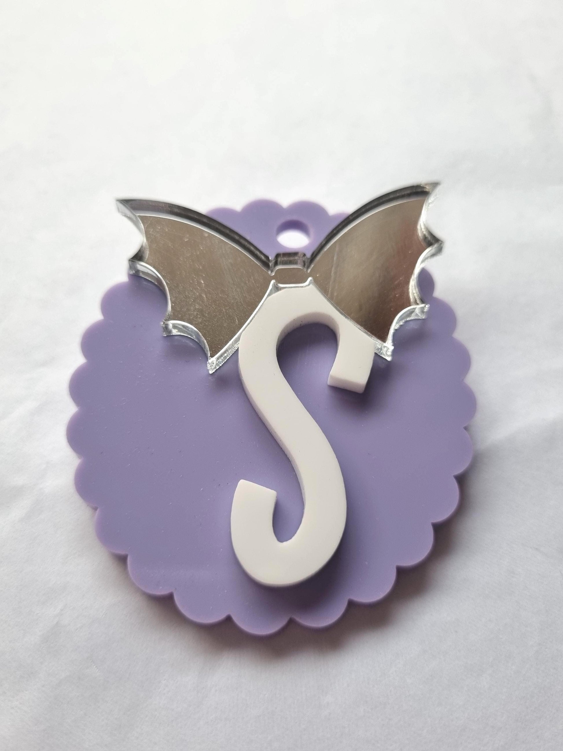 Personalised Halloween Bat Initial Tag – Trick or Treat Basket or Gift Tag