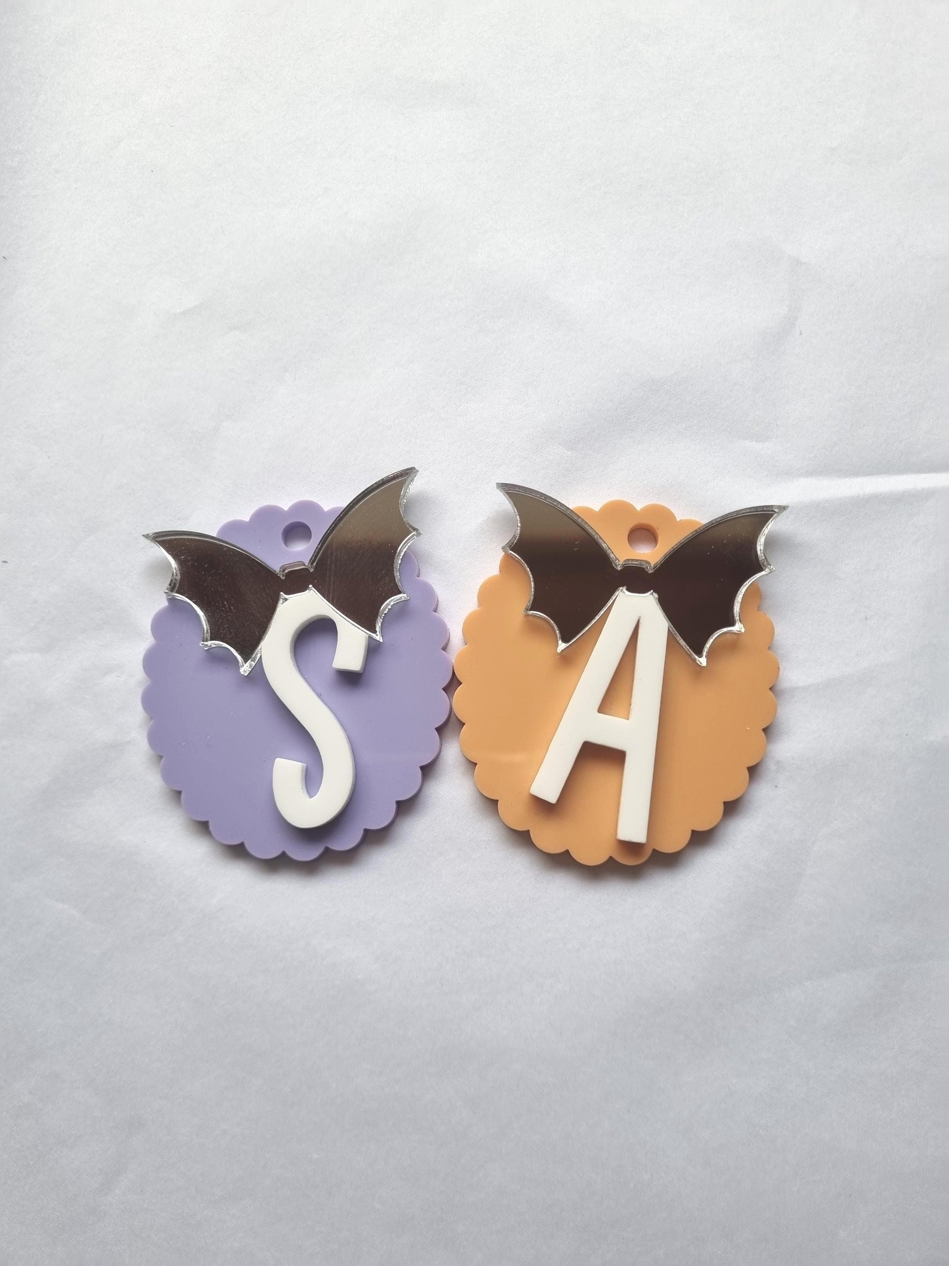 Personalised Halloween Bat Initial Tag – Trick or Treat Basket or Gift Tag