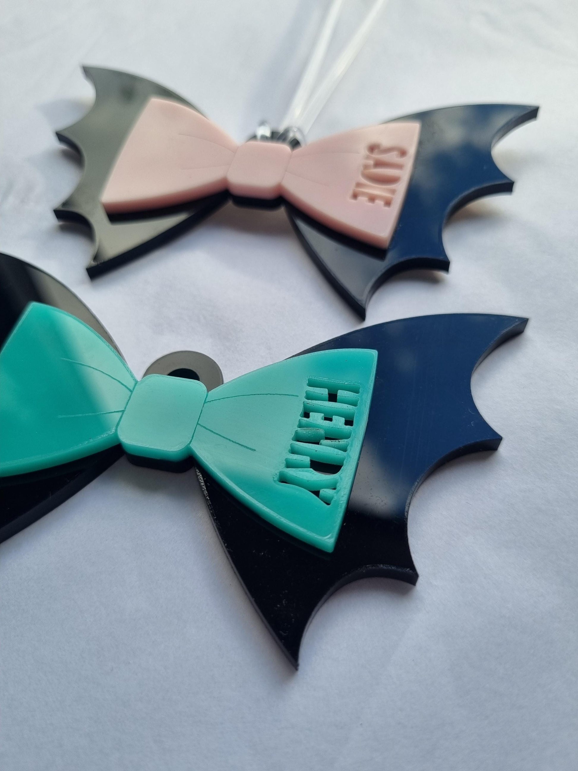 Personalised Halloween Name Tag – Cute Bat Bag Tag or Gift Label