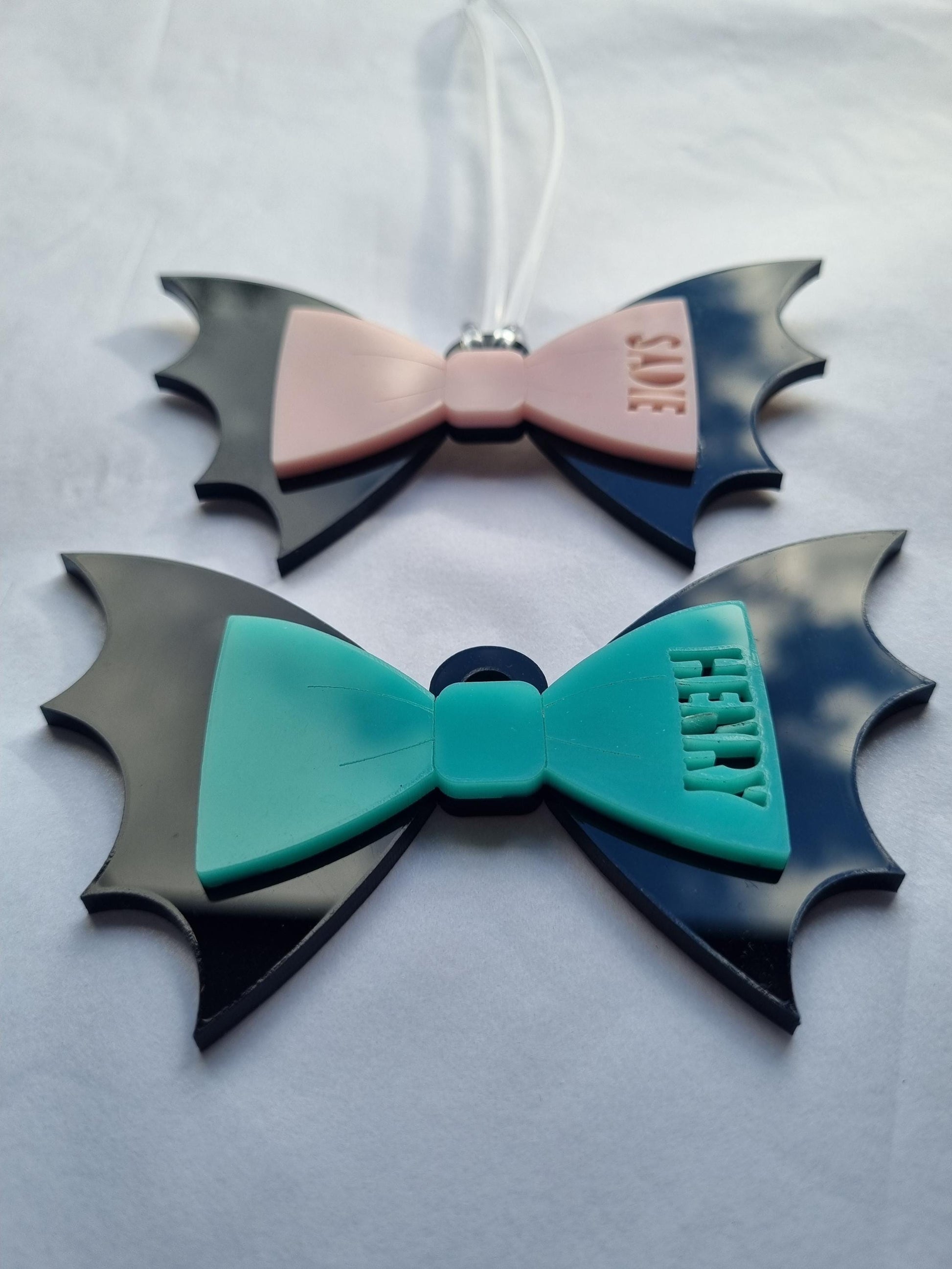 Personalised Halloween Name Tag – Cute Bat Bag Tag or Gift Label