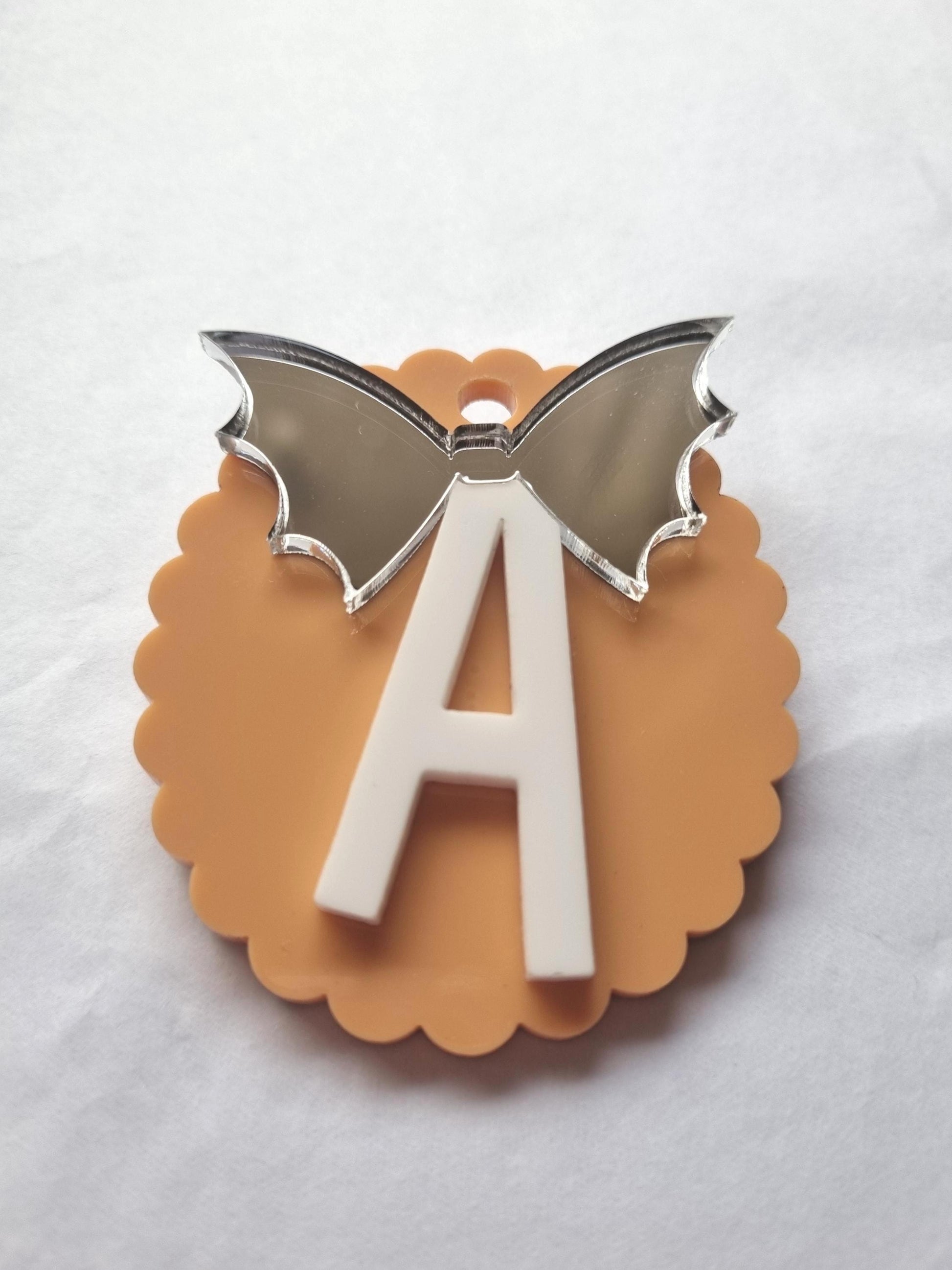 Personalised Halloween Bat Initial Tag – Trick or Treat Basket or Gift Tag