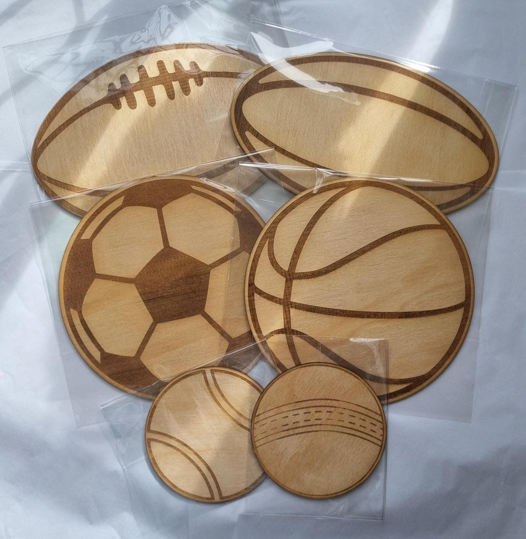 Sports Ball Wall Decor Set of 6, Wooden Kids Bedroom Decor