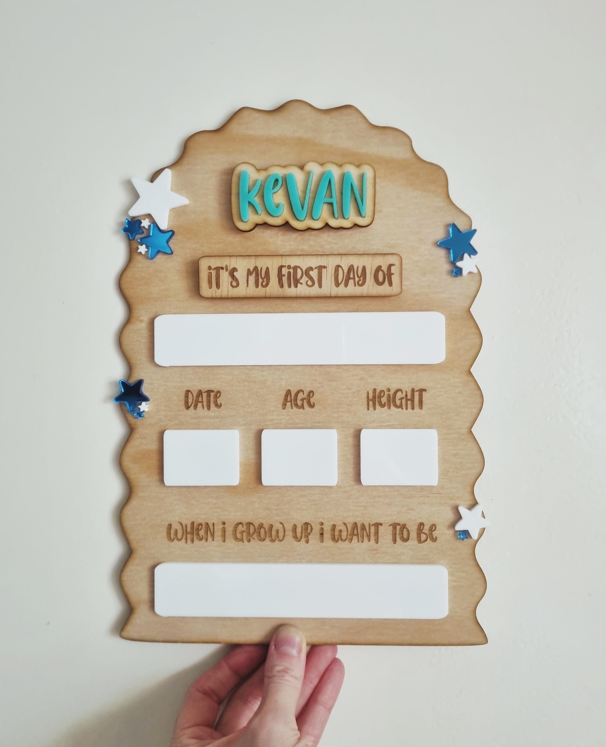 First Day of School Interchangeable Board – Personalised Reusable Photo Prop With Star Detail