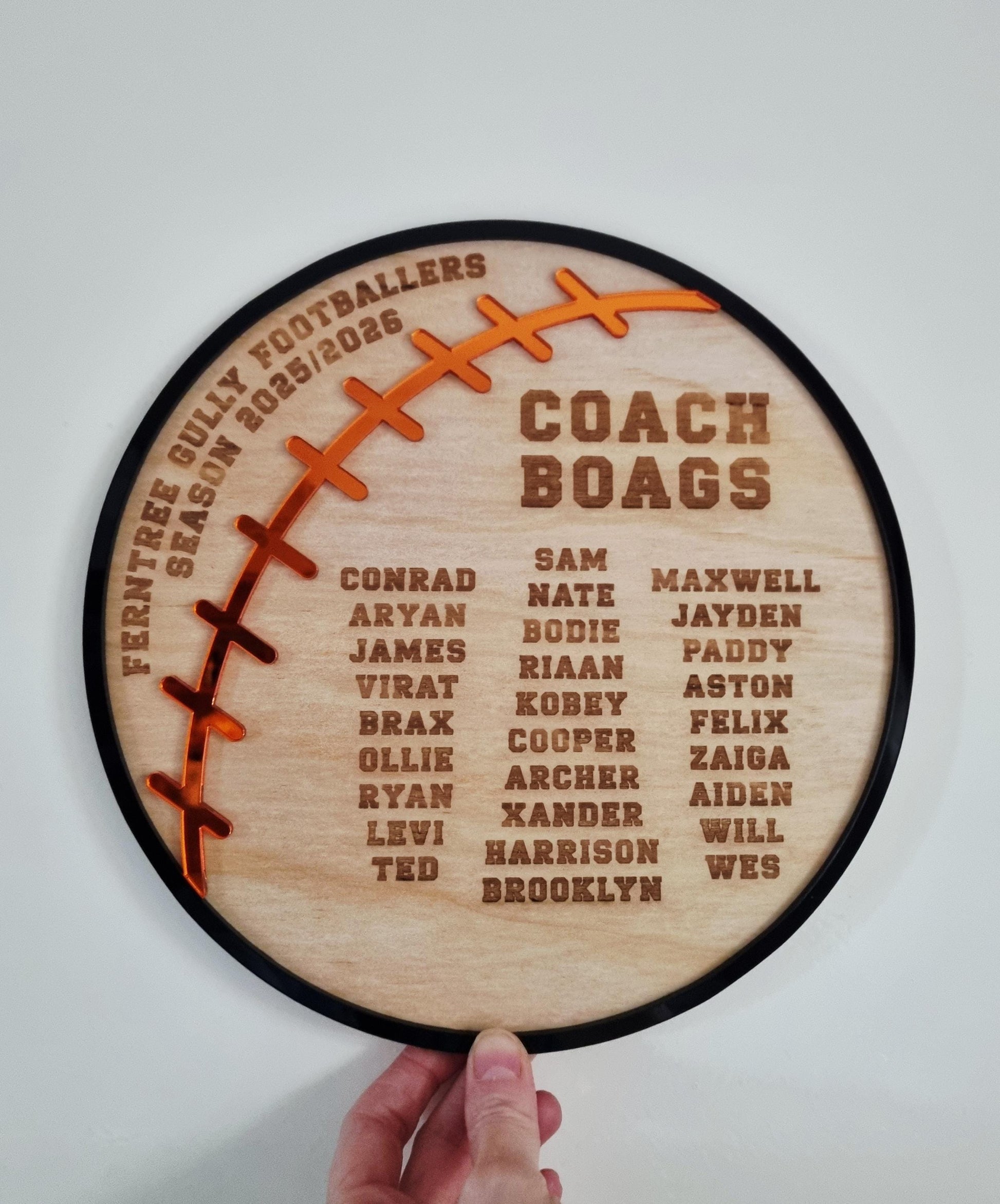 Personalised Cricket Coach Plaque, Two-Colour Design, Team Gift