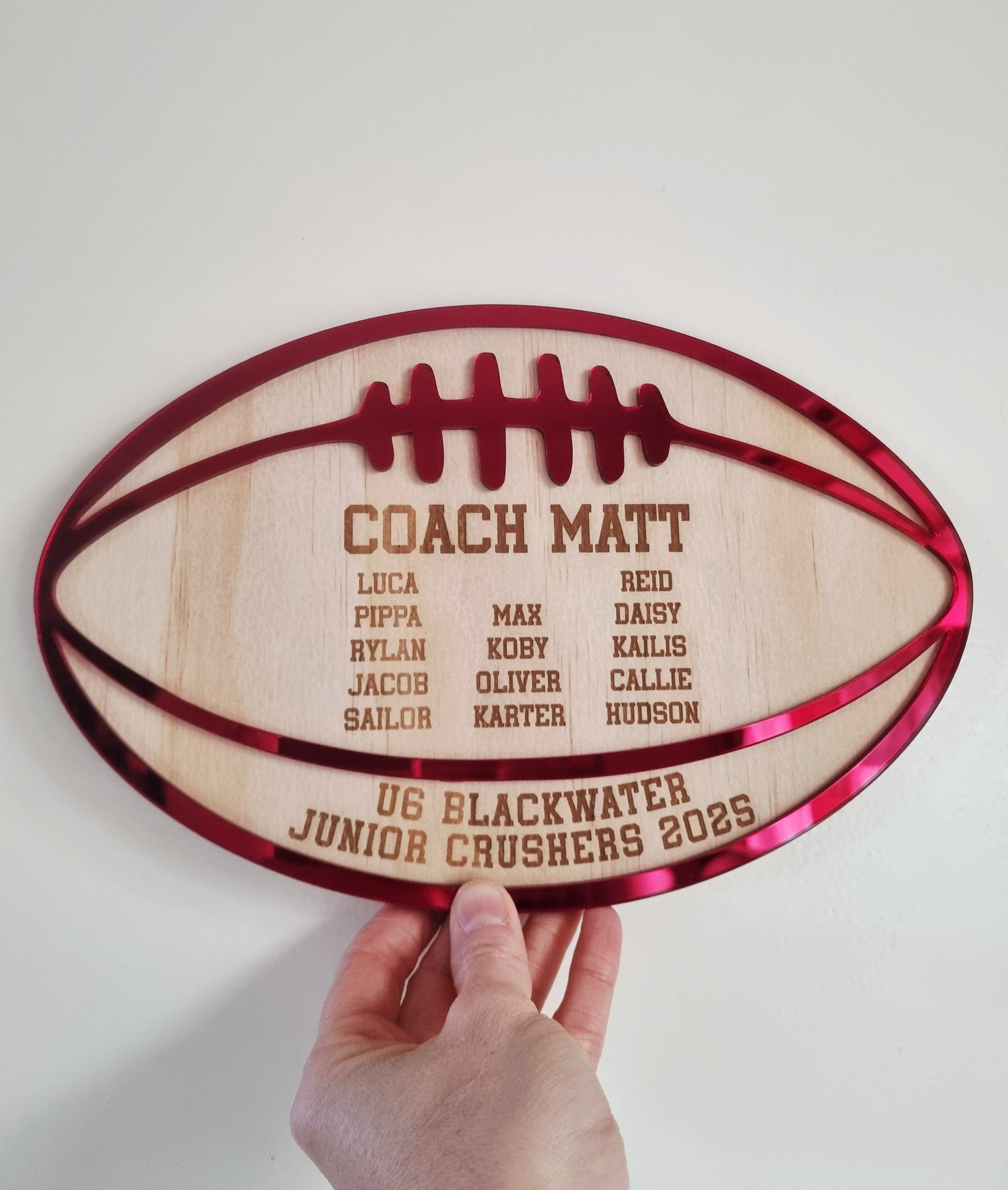 Football Coach Gift Plaque – Personalised AFL Team Keepsake